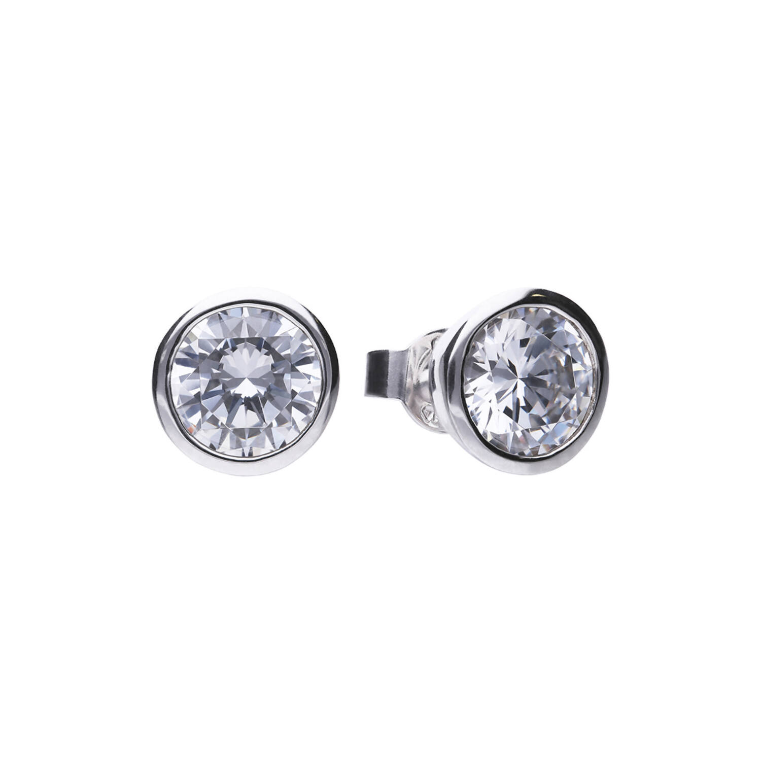  Boucles d'oreilles à puces - Argent - Zircone