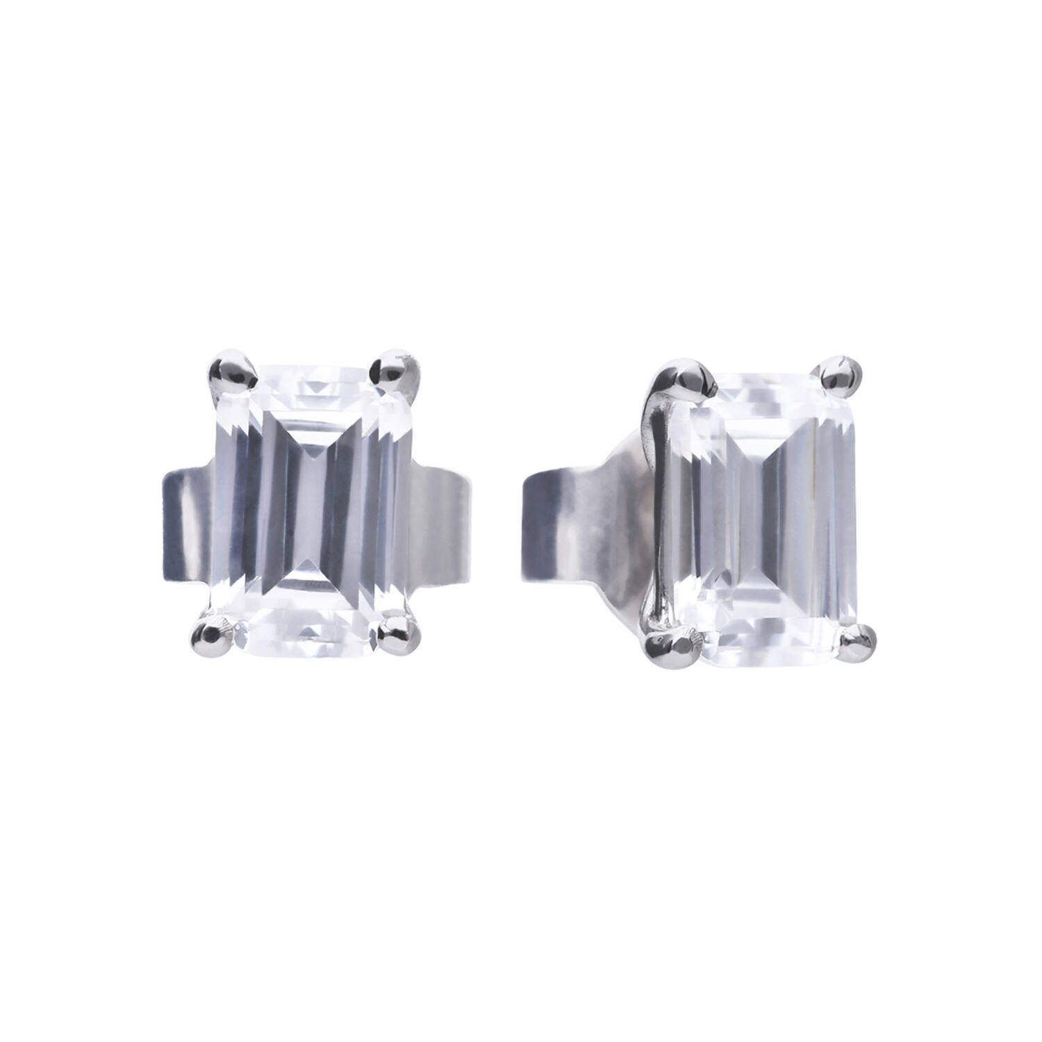  Boucles d'oreilles à puces - Argent - Zircone