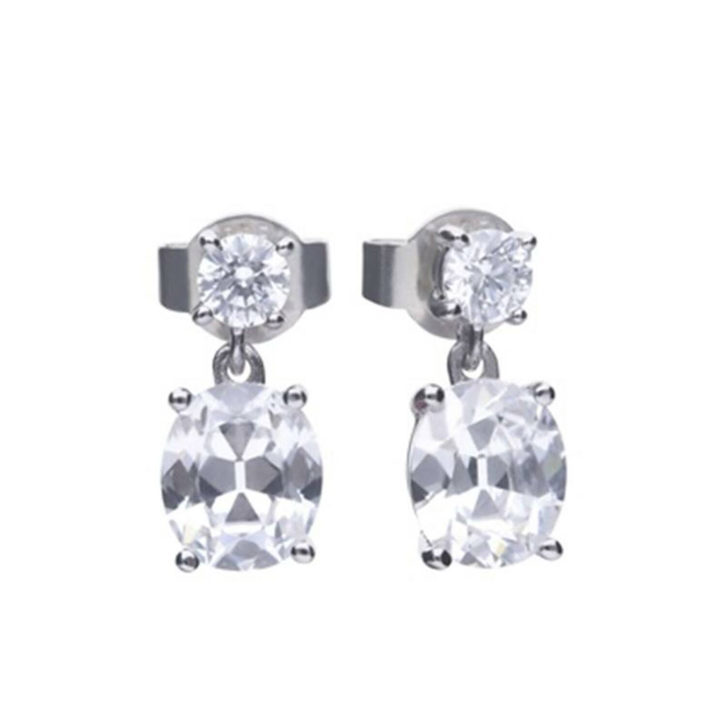  Boucles d'oreilles pendantes - Argent - Zircone