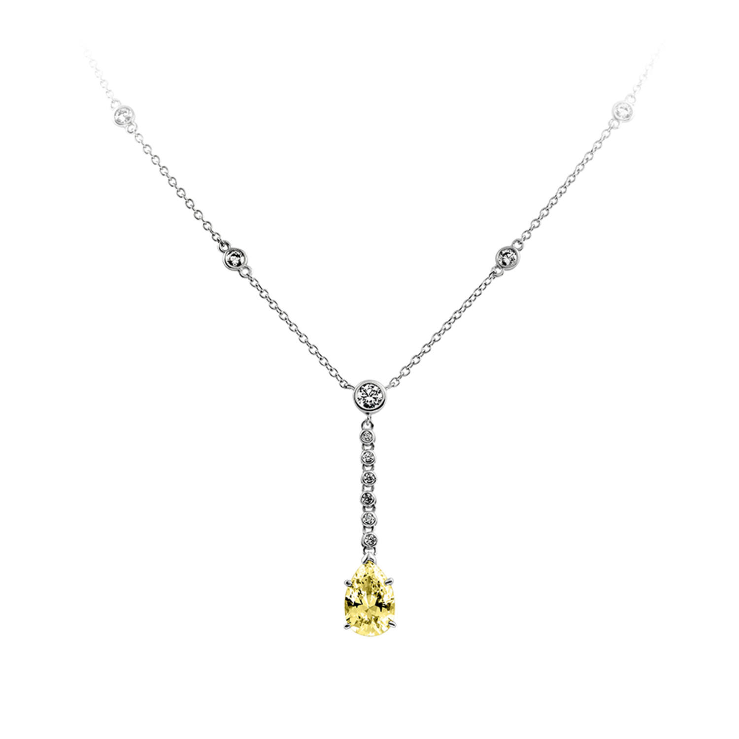  Ketten mit Anhänger - Silber - Zirkonia