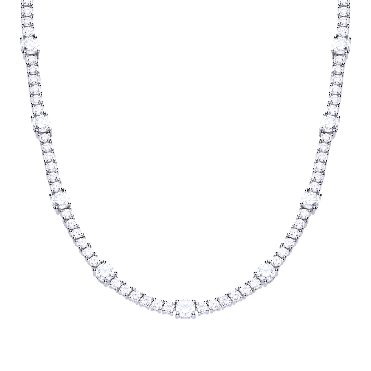  Tennisketten - Silber - Zirkonia