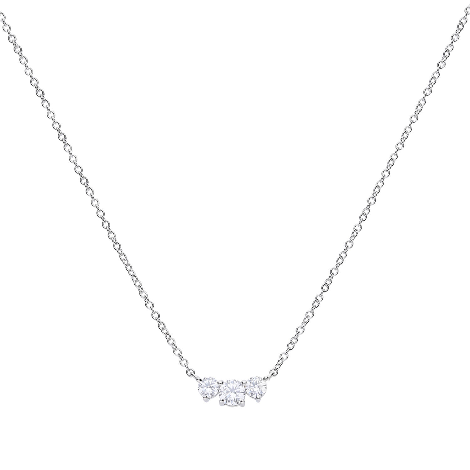  Necklaces with pendant - Silver - Zirconia