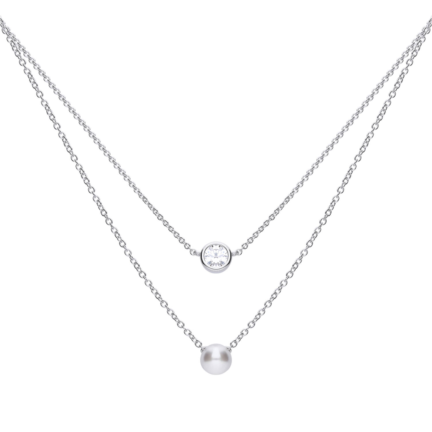  Colliers à couches - Argent - Zircone