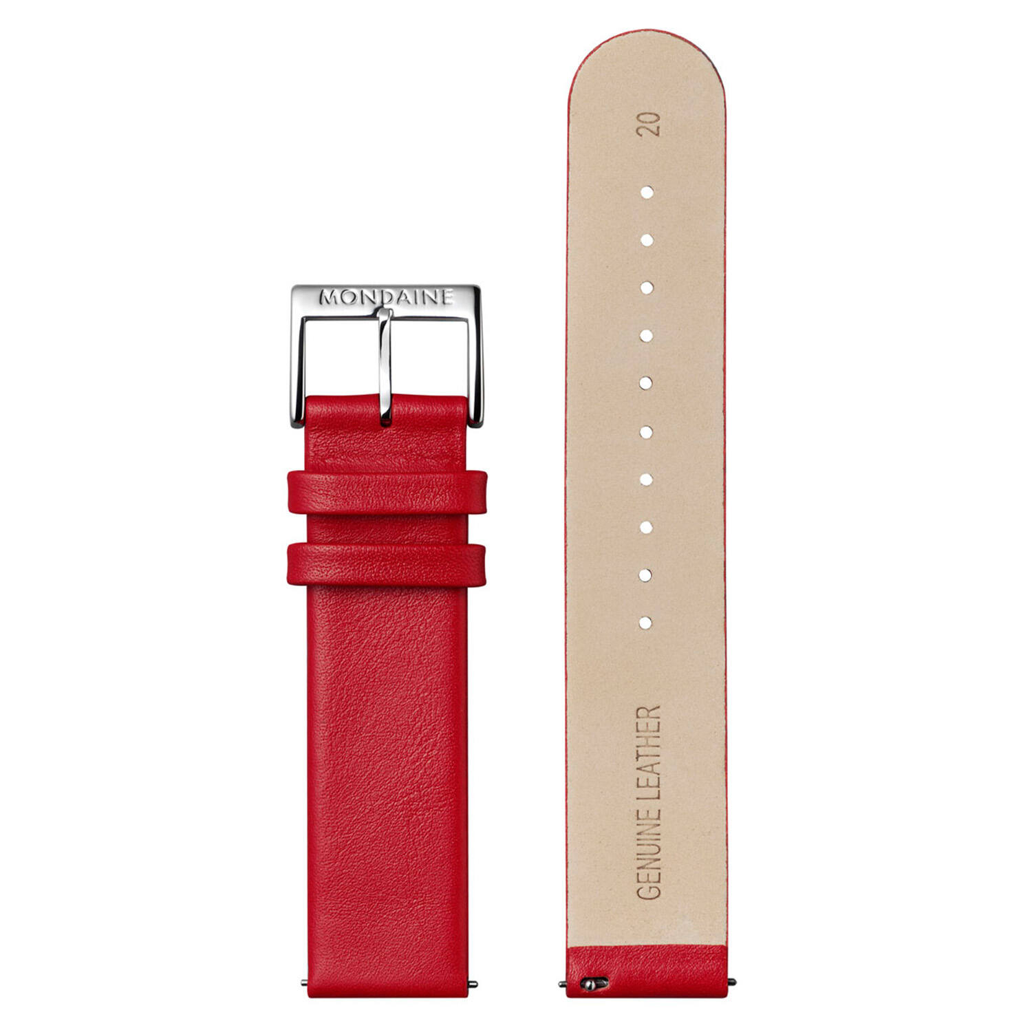 Leer - 20mm - M - Glanzende Gesp