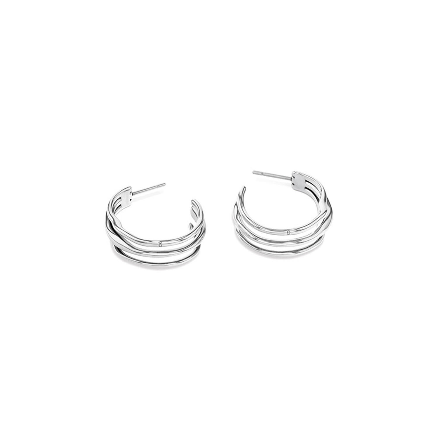  Boucles d'oreilles à puces - Acier - 3cm