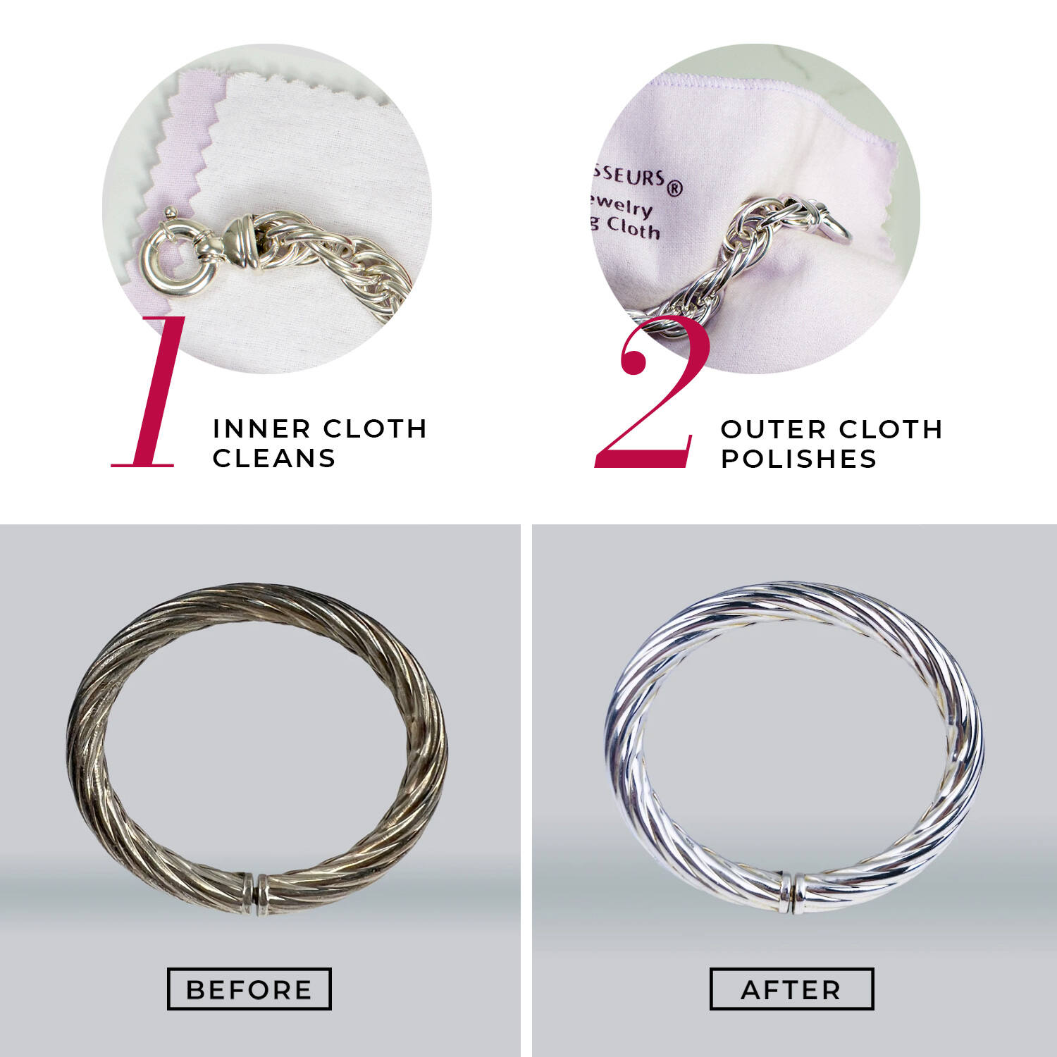 Reinigingsdoek Zilver - Per 12