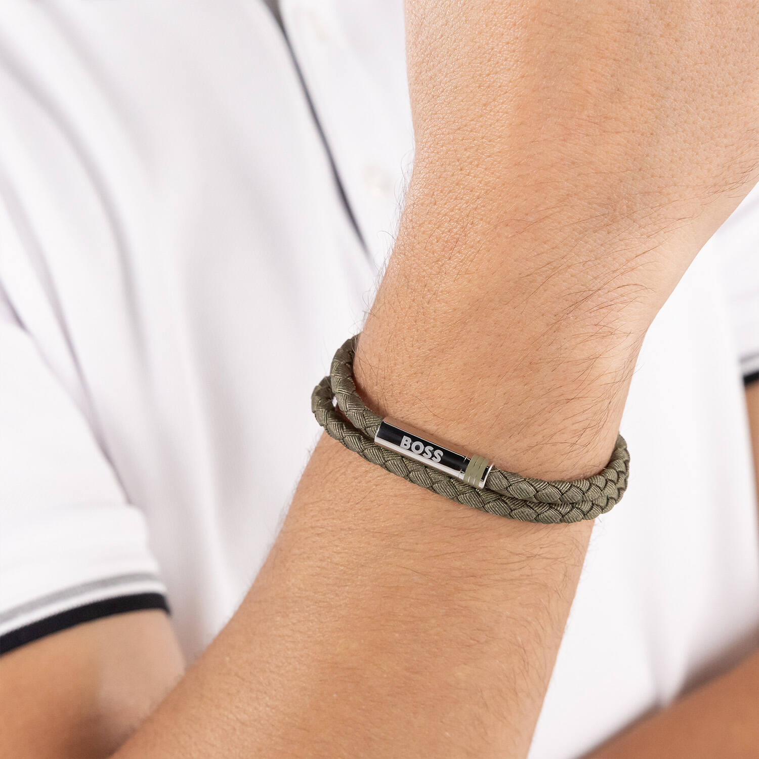  Gevlochten armband - Kunststof - 19cm