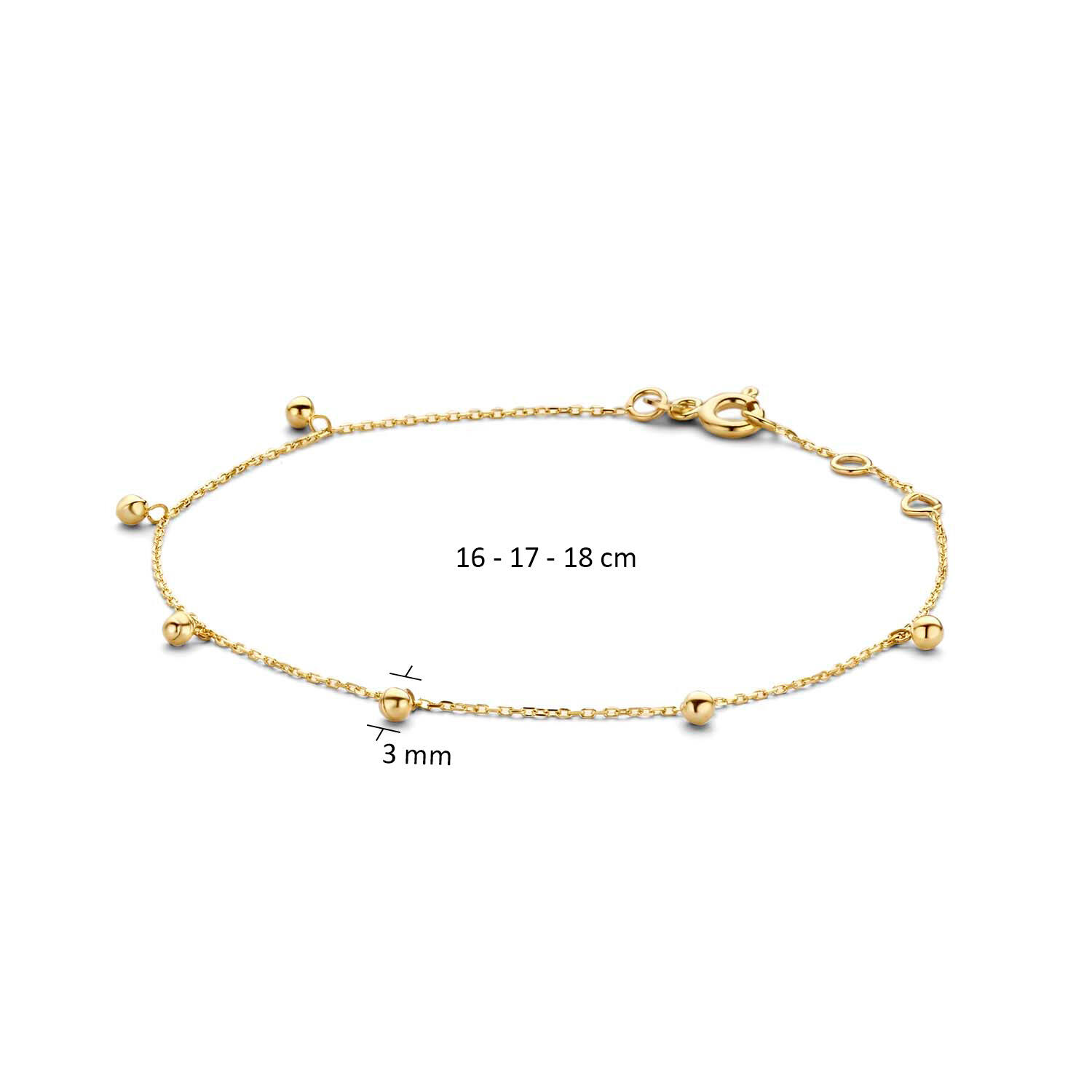 Bubbles Bracelet - 2,5mm - 16-17-18cm - 585