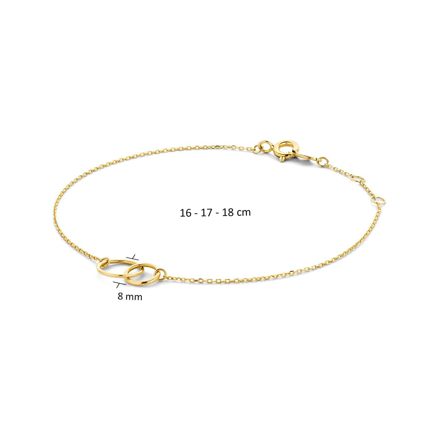 Double Circle Bracelet - 16-17-18cm - 585