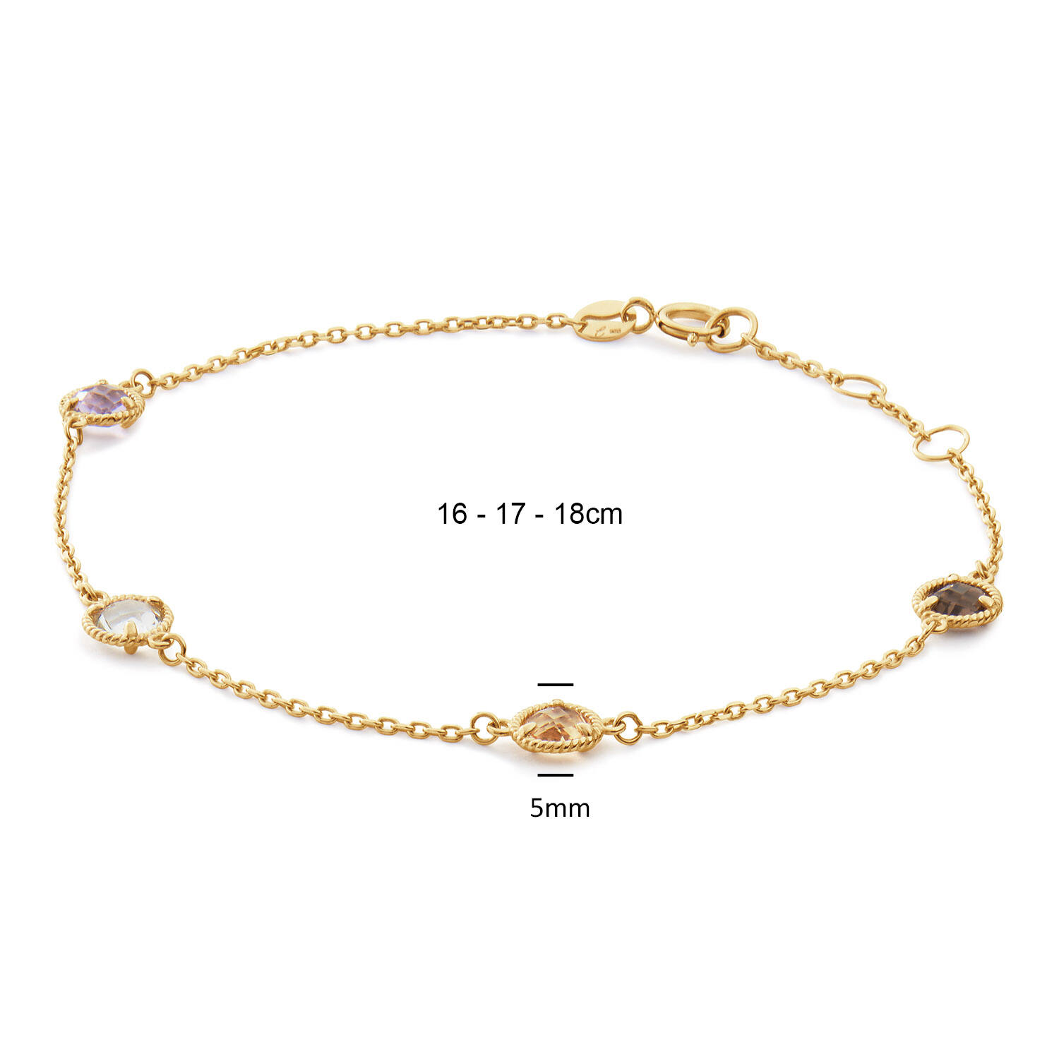 Mosaic Gemstone Bracelet - 16-17-18cm - 585