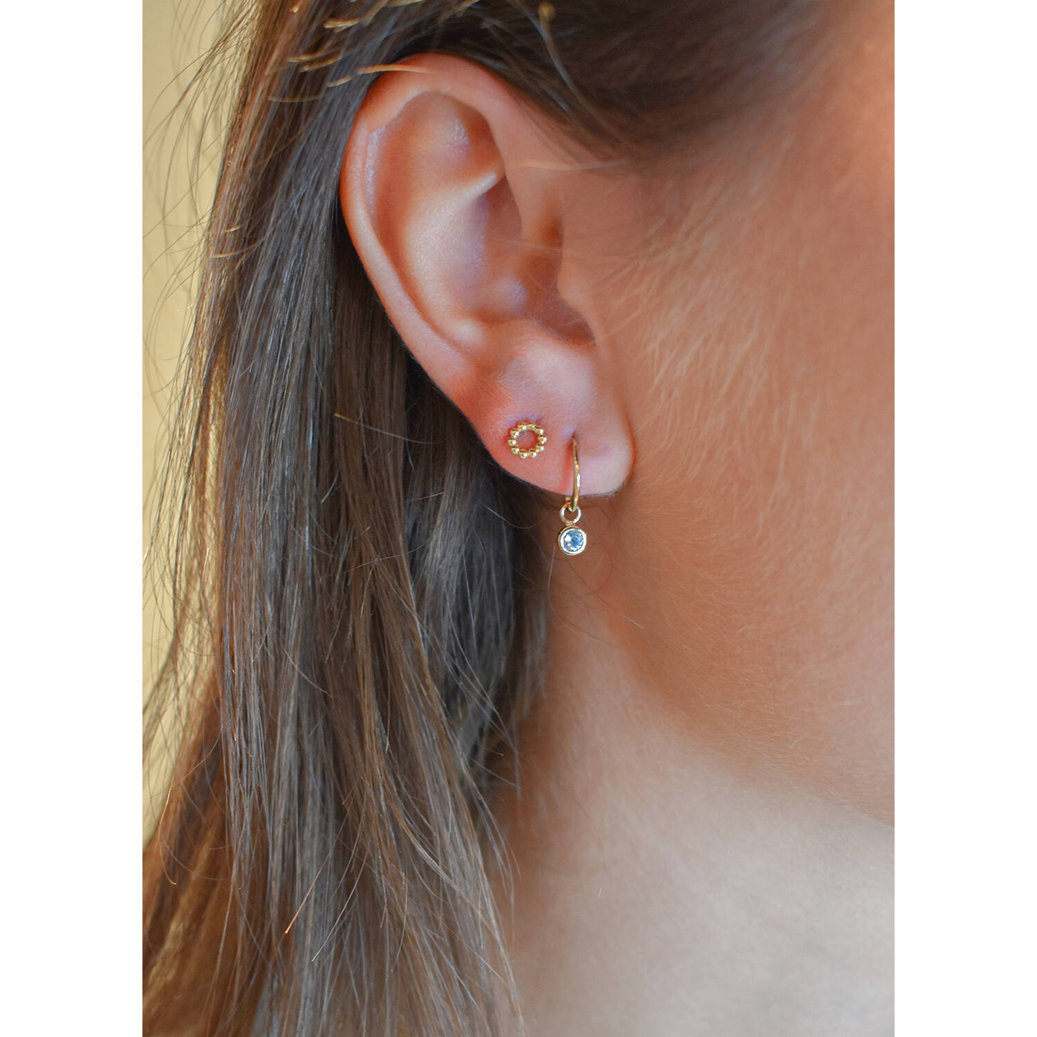 London Blue Topaz Earcharm - 7x3mm - 585