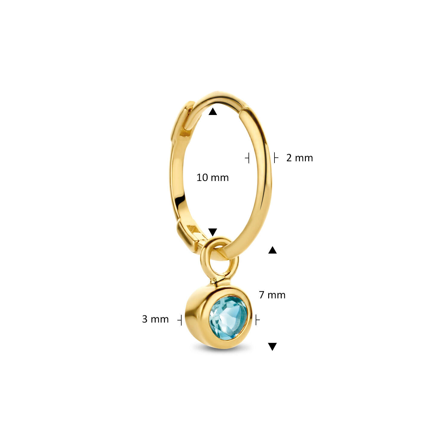 London Blue Topaz Earcharm - 7x3mm - 585