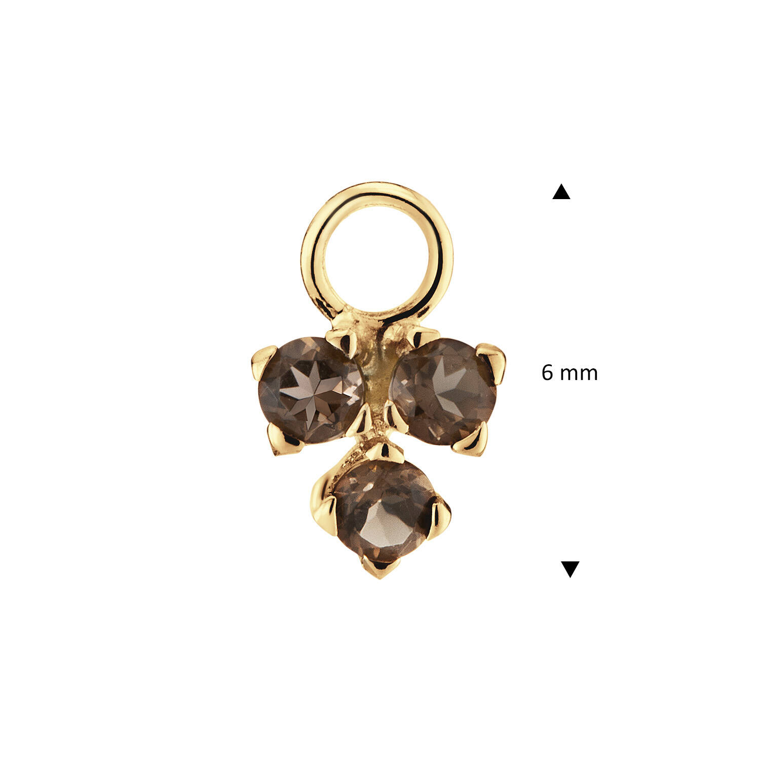 Triangle Smoky Quartz Earcharm - 3mm - 585
