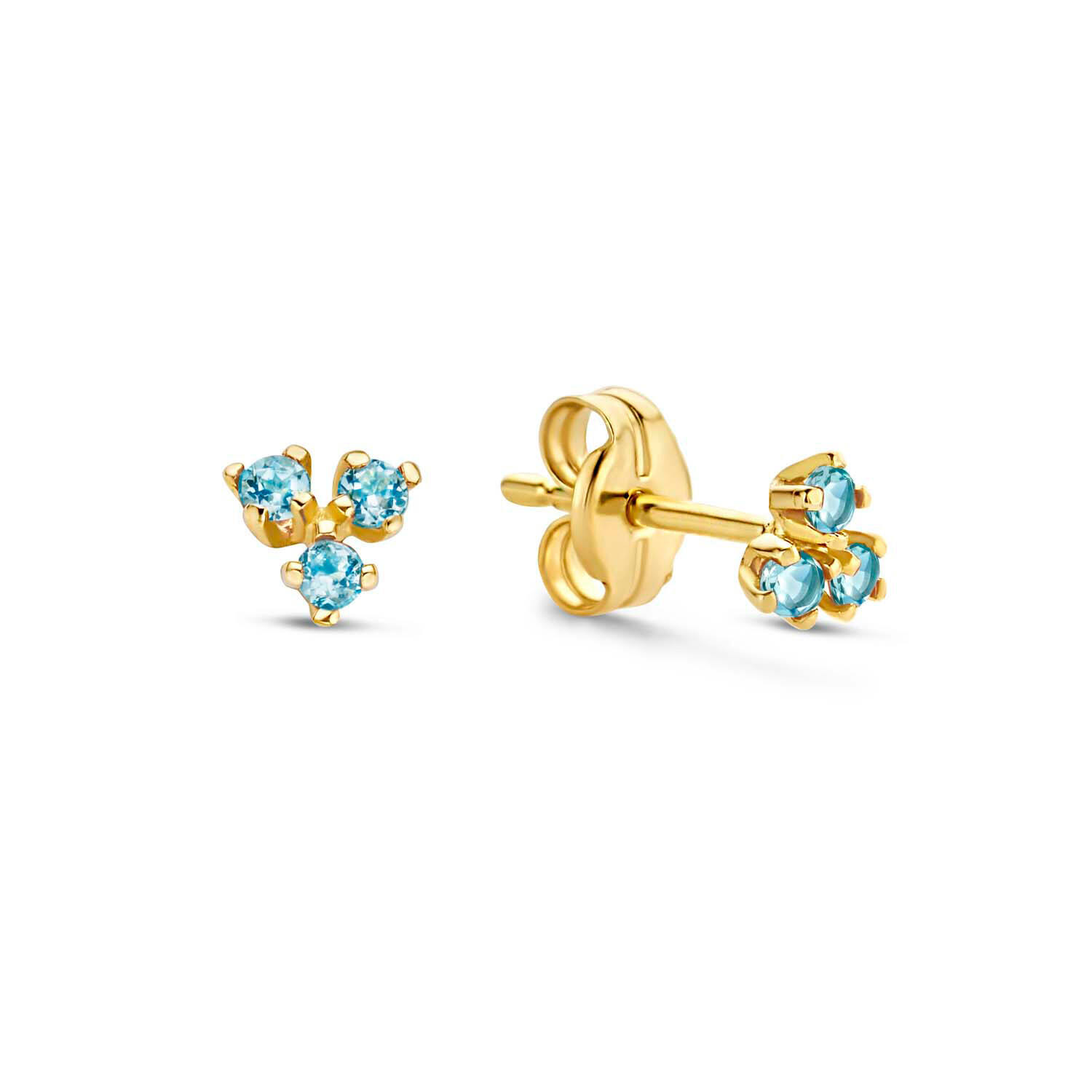 Triangle Topaz Studs - 3.7mm - 585