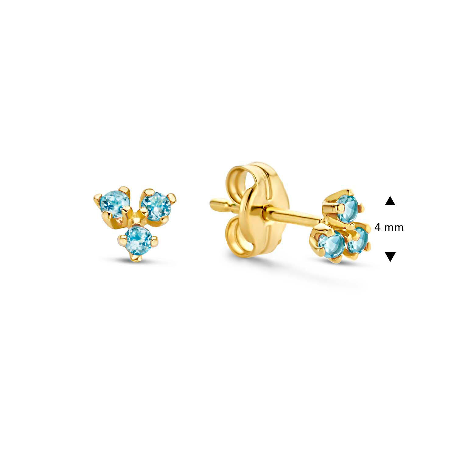 Triangle Topaz Studs - 3.7mm - 585