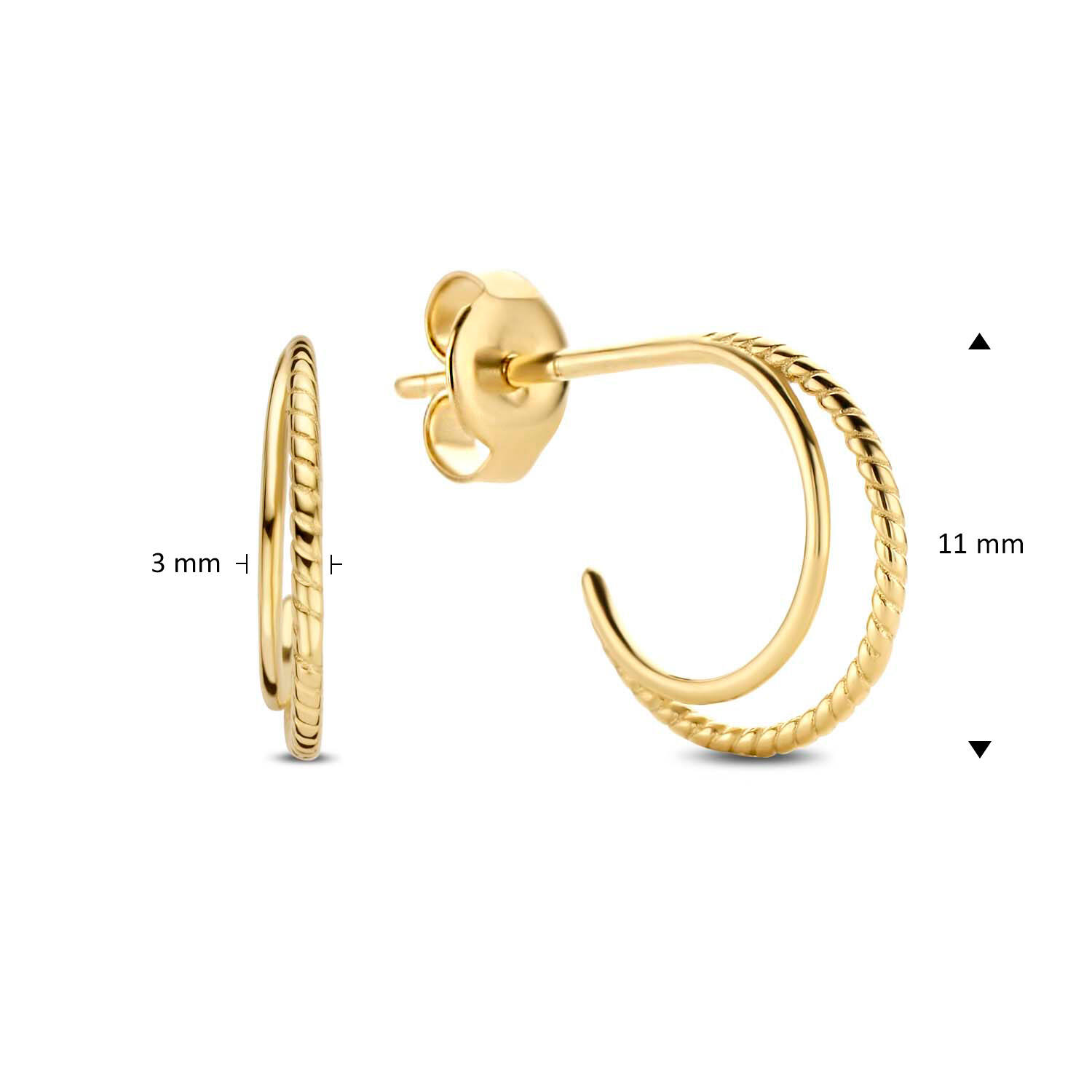 Twister Twin Hoops - 9x11mm - 585
