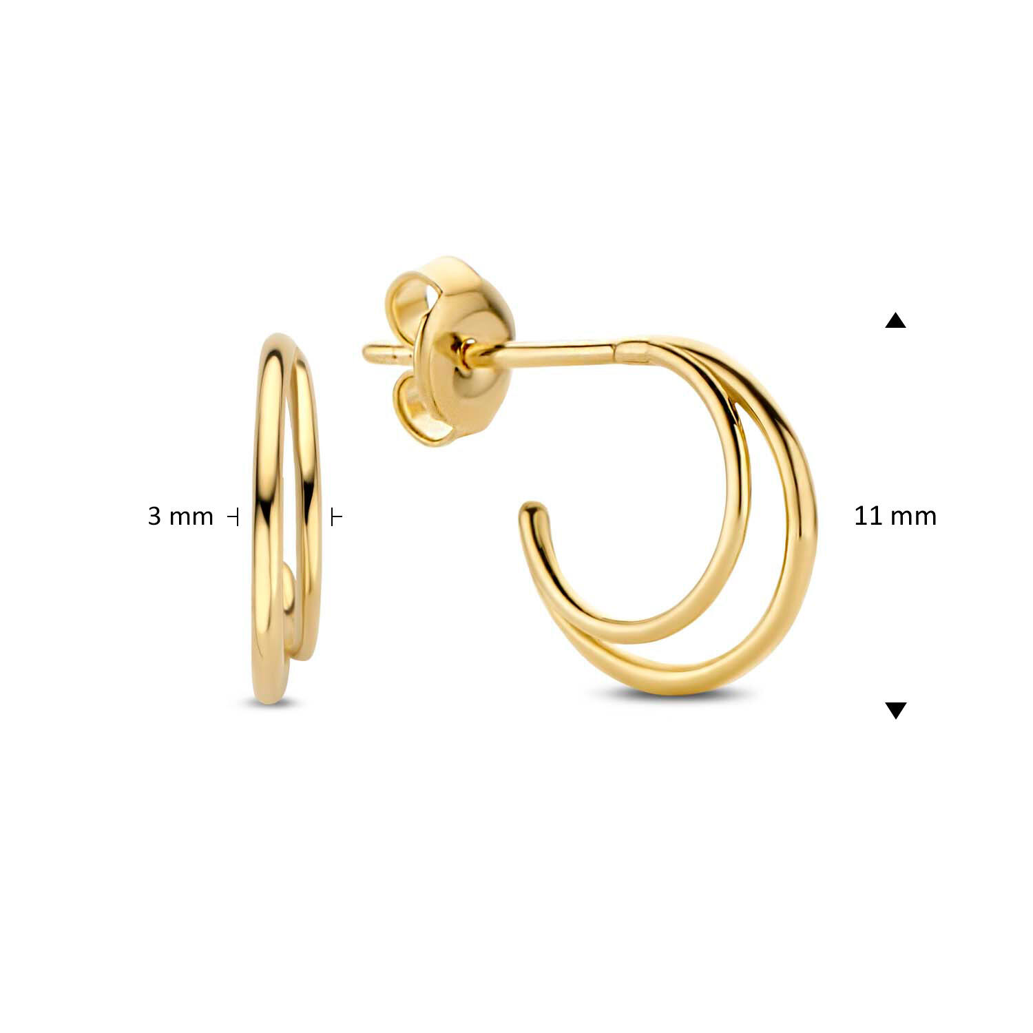 Twin Hoops - 9x11mm - 585