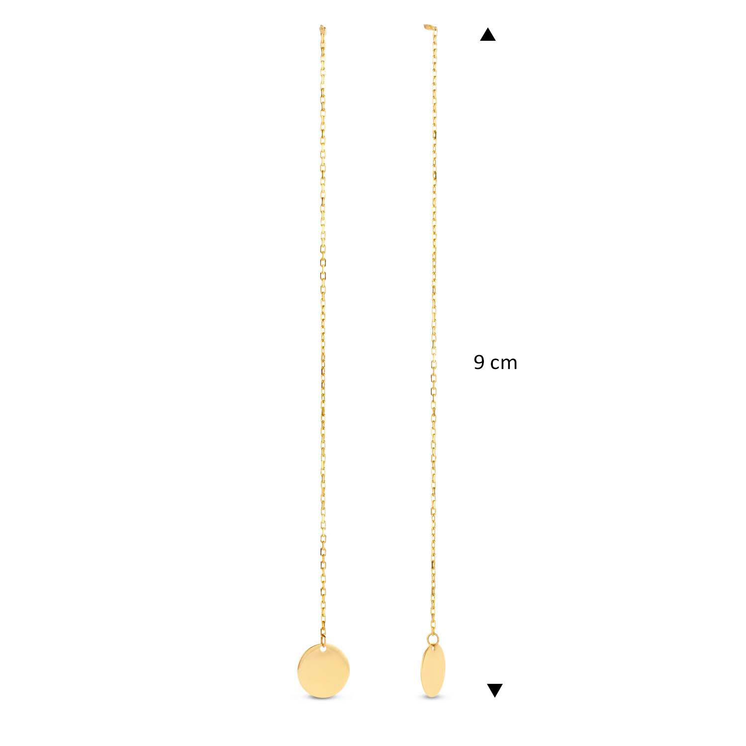 Threader Disc Earrings - 7mm - 9cm - 585