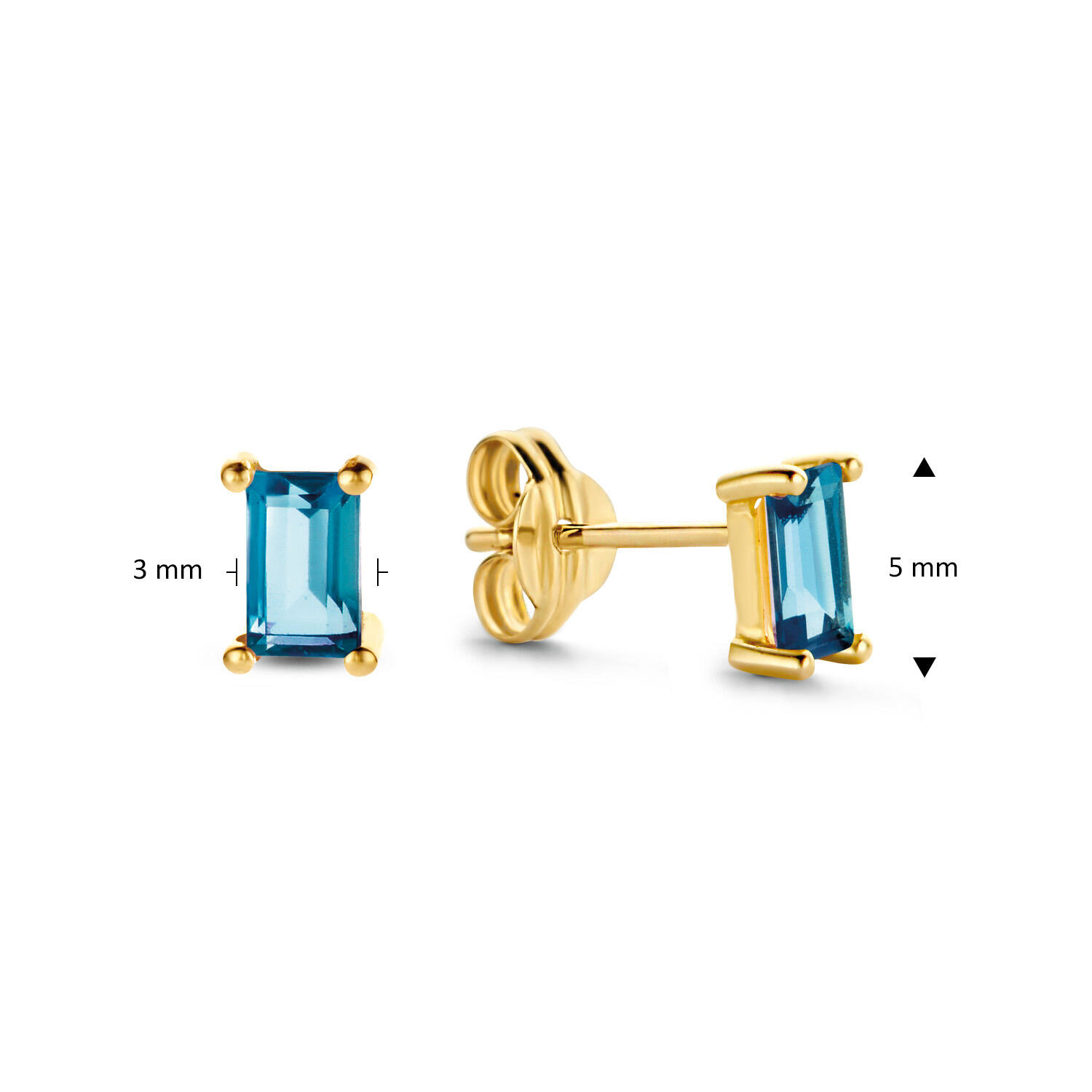 Medina Topaz Studs - 5x3mm - 585