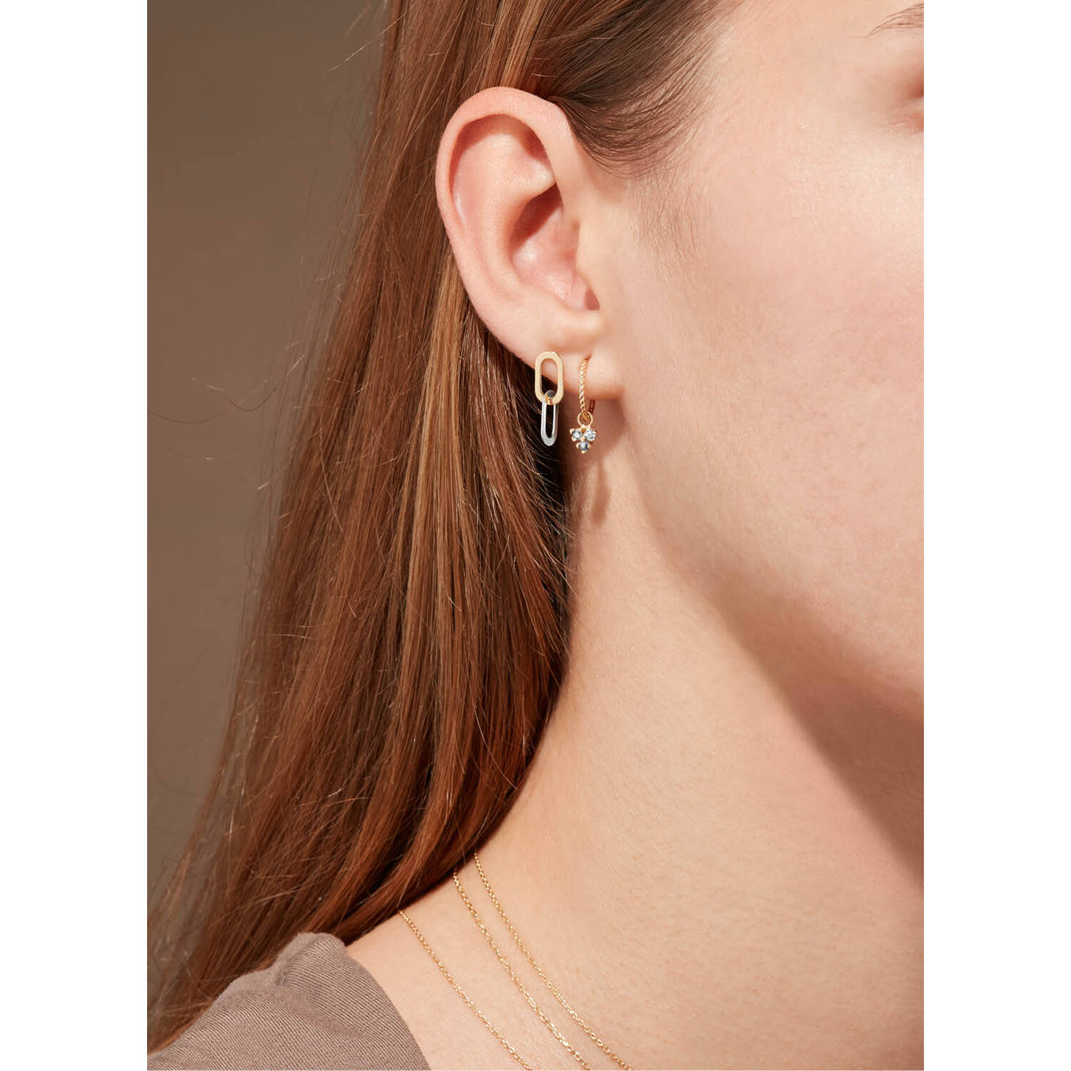 Triangle White Topaz Hoops - 15mm - 585