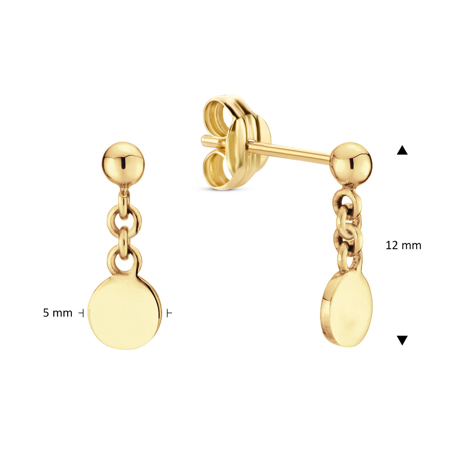 Dangling Disc Studs - 10mm - 585