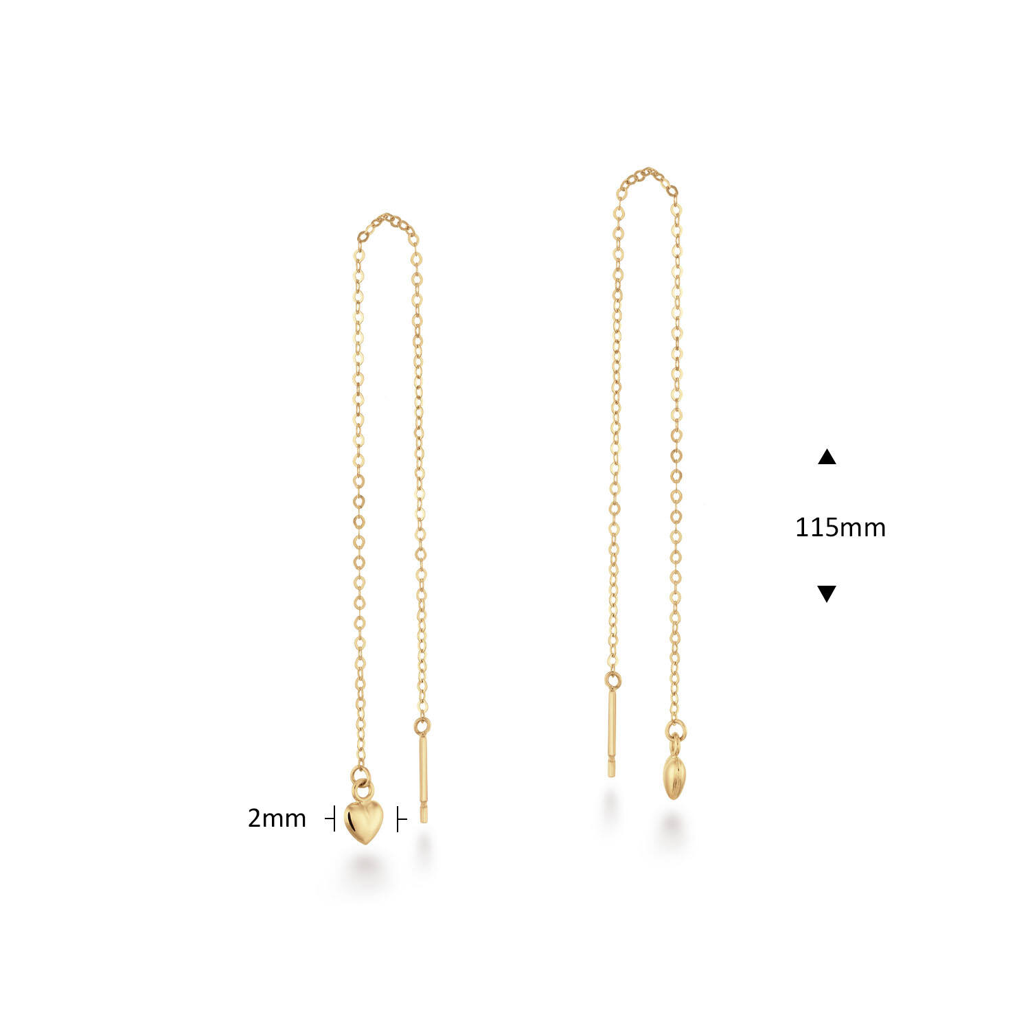 Amoureuse Threader Earrings  - 115mm - 585