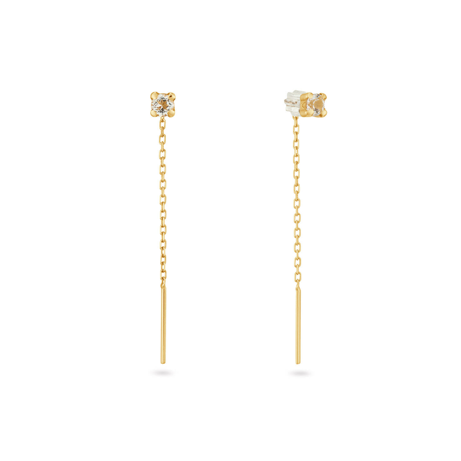 Jackie Van Gogh White Topaz Threater Studs - 4cm - 585