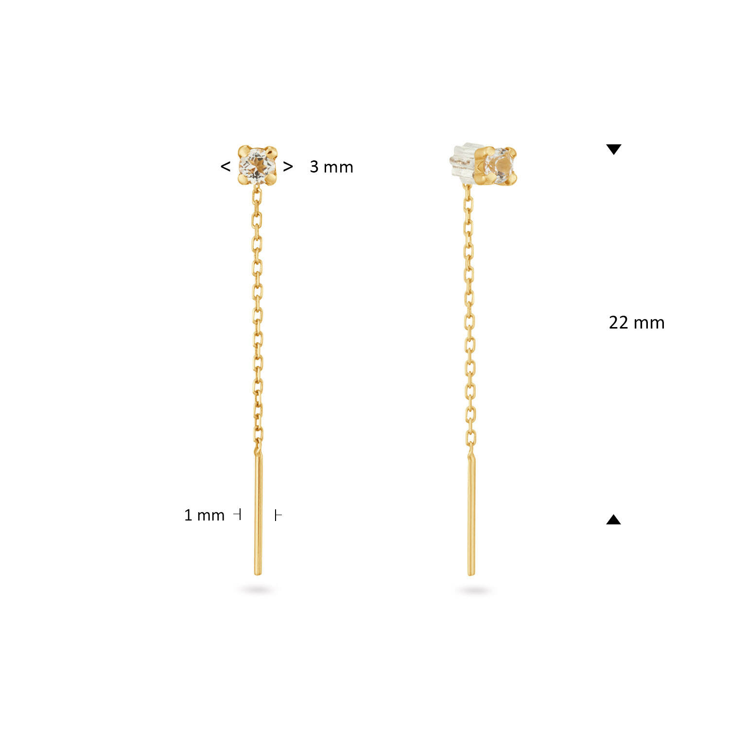 Jackie Van Gogh White Topaz Threater Studs - 4cm - 585
