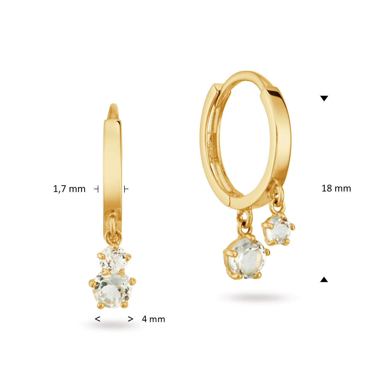 Jackie Alexia Wh.Top Hoops - 18mm - 585