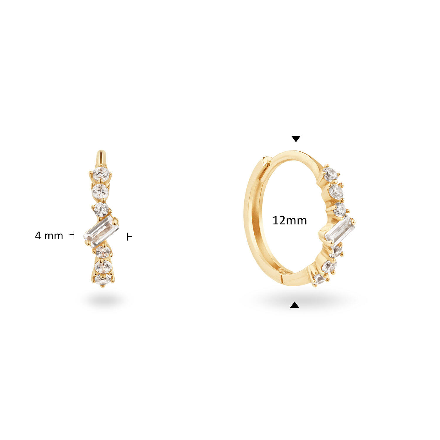 Clifton WhiteTopaz Hoops -12mm - 585