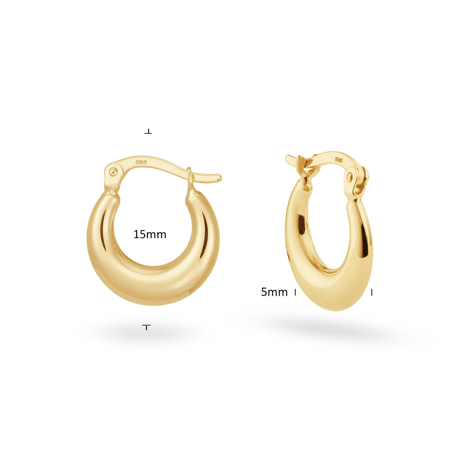 Crescent Hoops - 1,5cm - 585