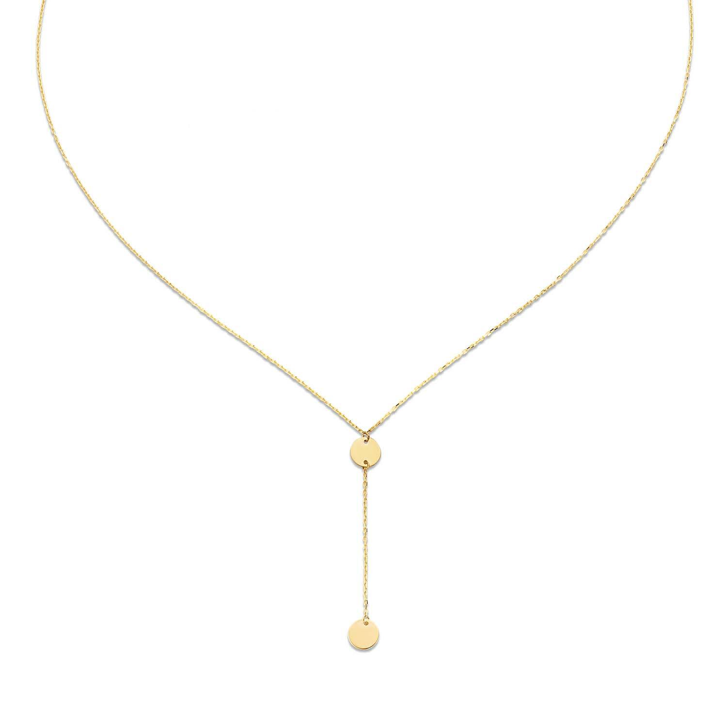 Long Drop Y-Necklace - 6,2mm - 6cm - 40-42,5-45cm - 585