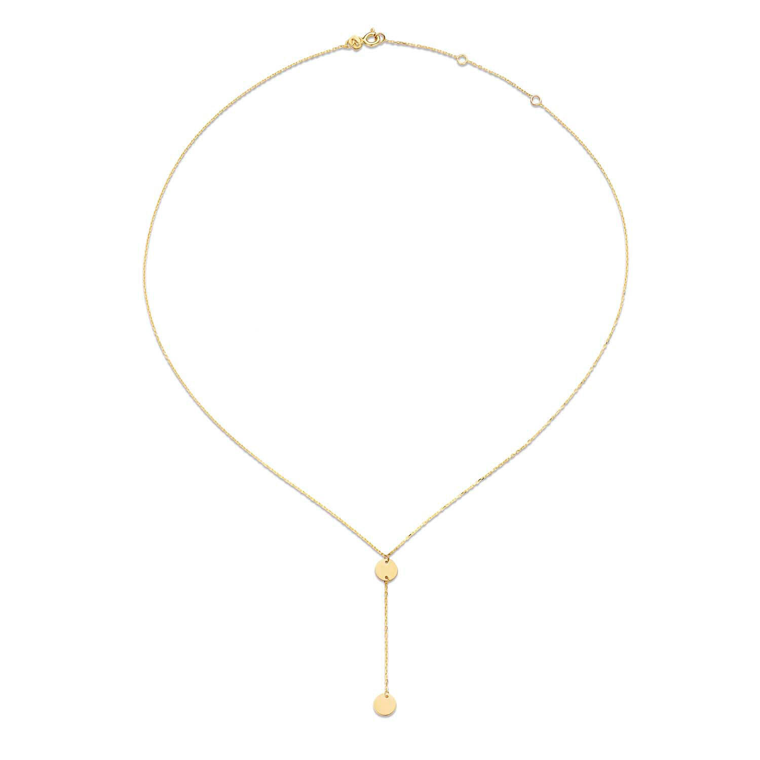 Long Drop Y-Necklace - 6,2mm - 6cm - 40-42,5-45cm - 585