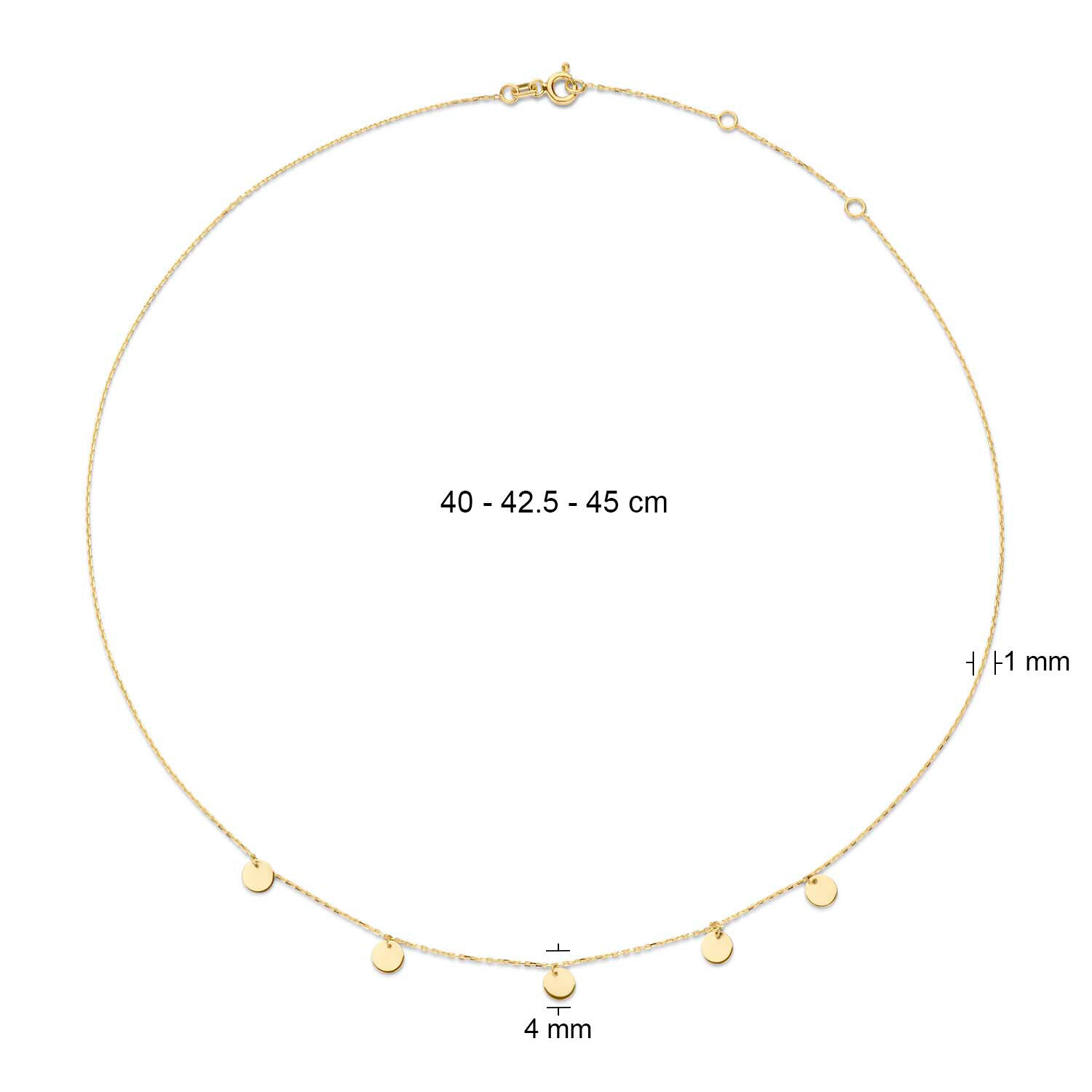 Discs Necklace - 5mm - 40-42,5-45cm - 585