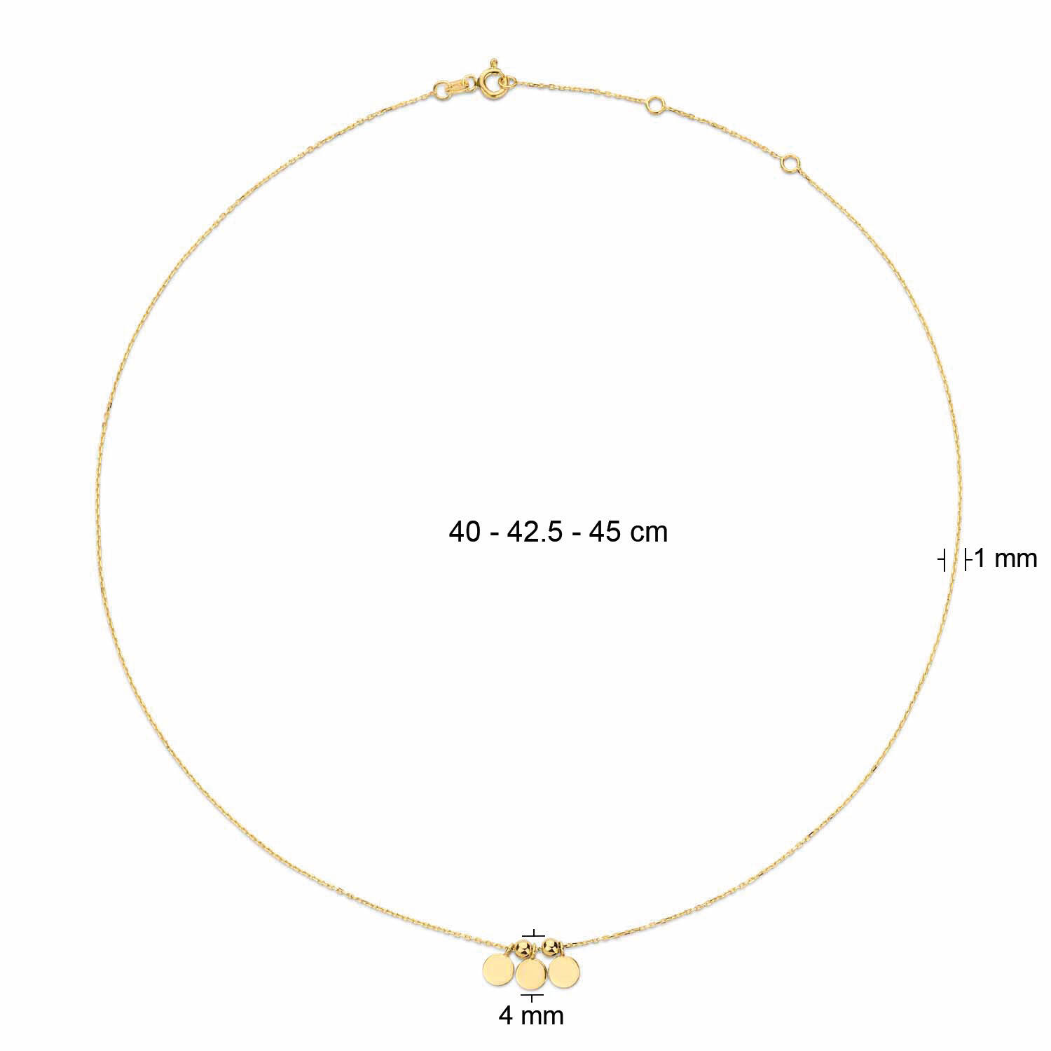 Swing Discs Necklace - 5mm - 40-42.5-45cm - 585
