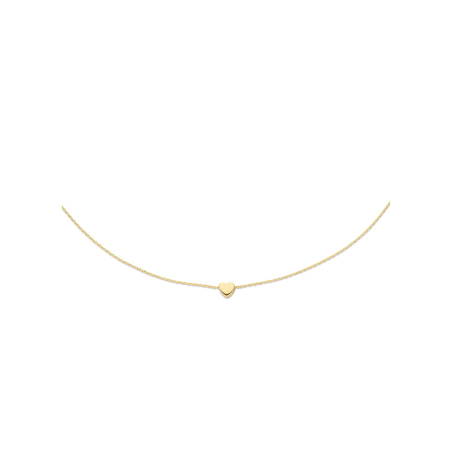 Plain Heart Necklace - 4,7x5mm - 38-40-42cm - 585