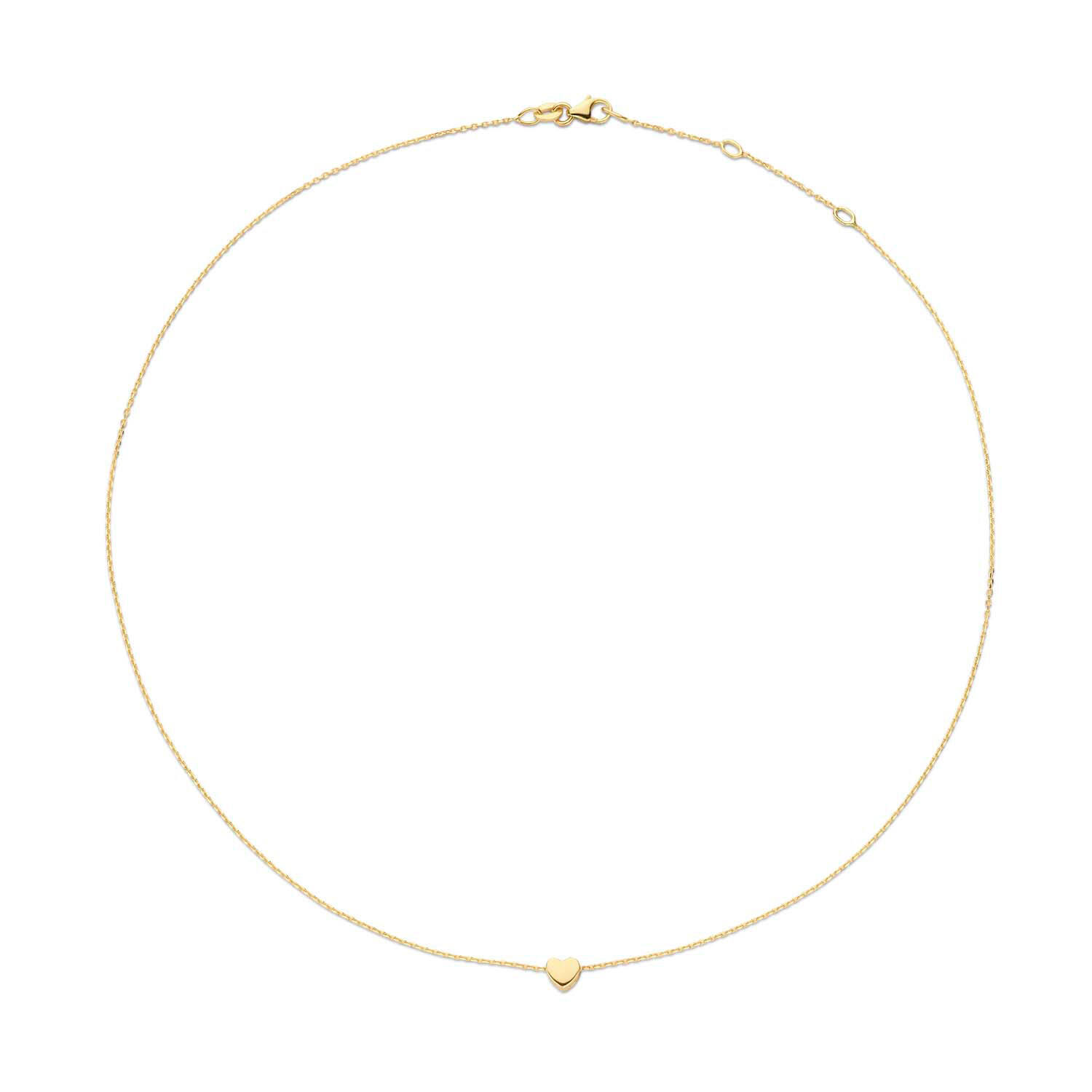 Plain Heart Necklace - 4,7x5mm - 38-40-42cm - 585