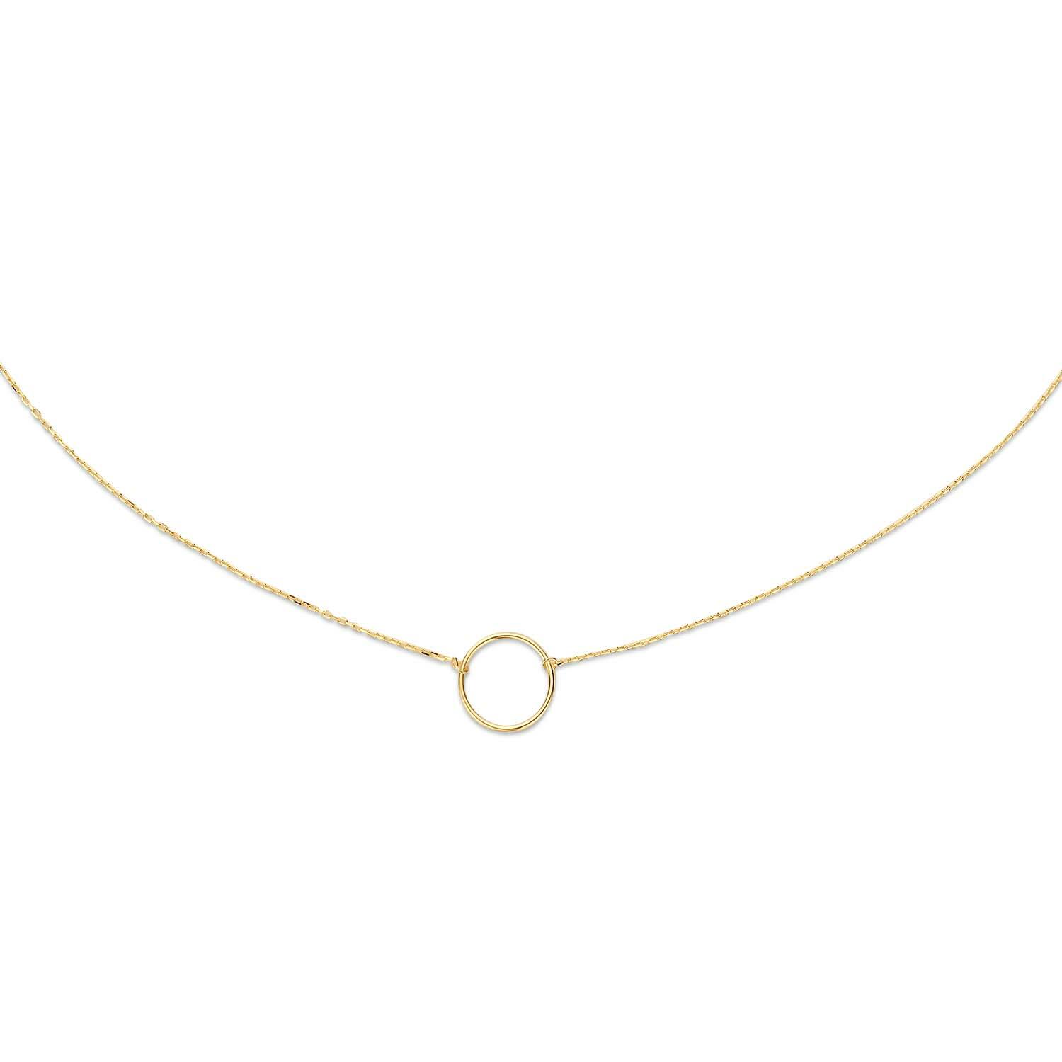 Circle Silhouette Necklace - 11,3mm - 40-42,5-45cm - 585