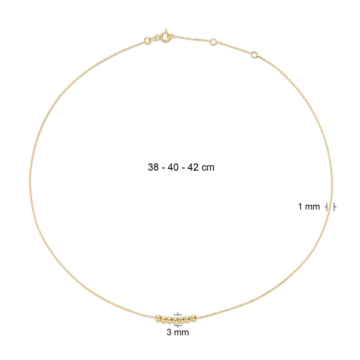 Mini Dots Necklace - 38/40/42cm - 585