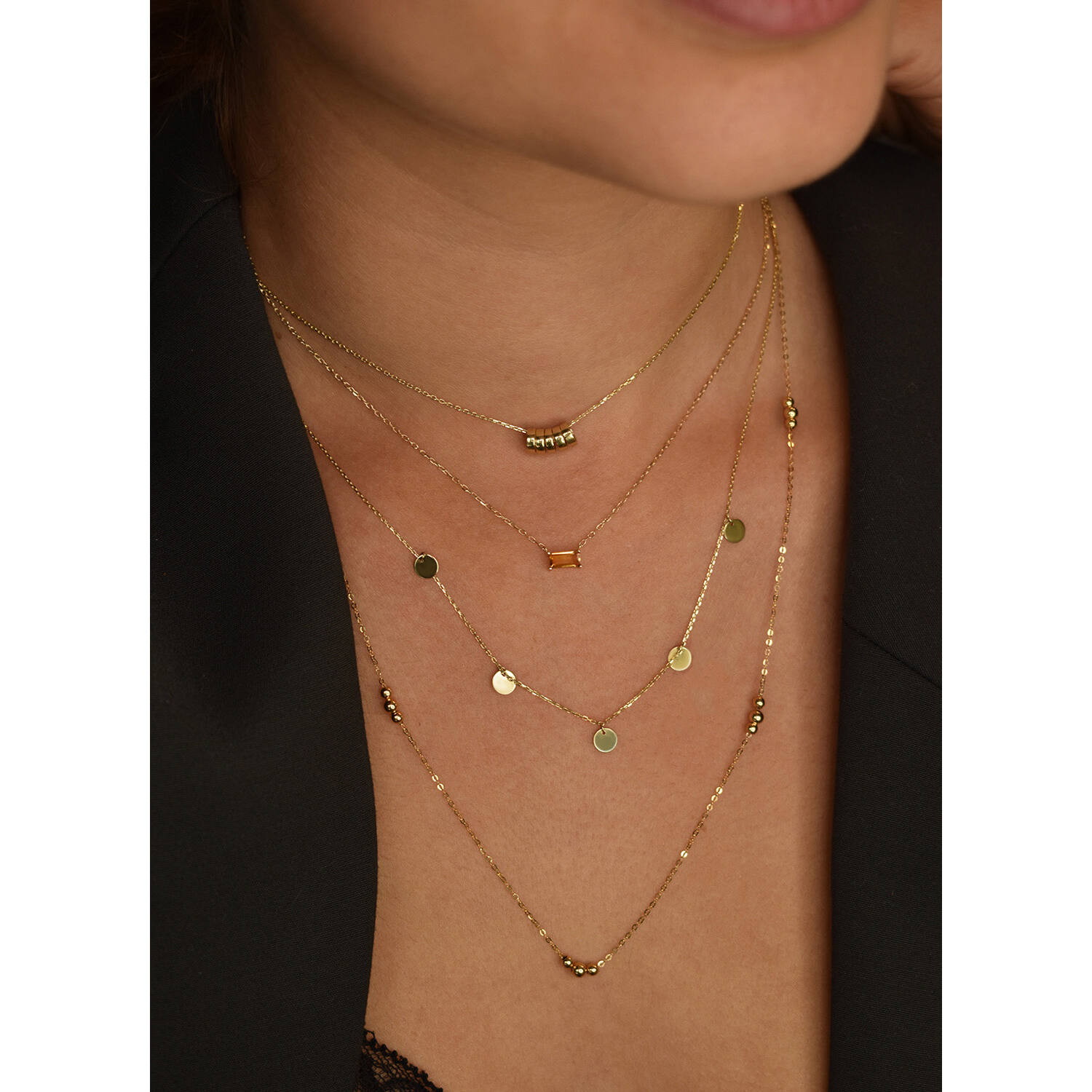 Medina Citrine Necklace - 38-40-42cm - 585