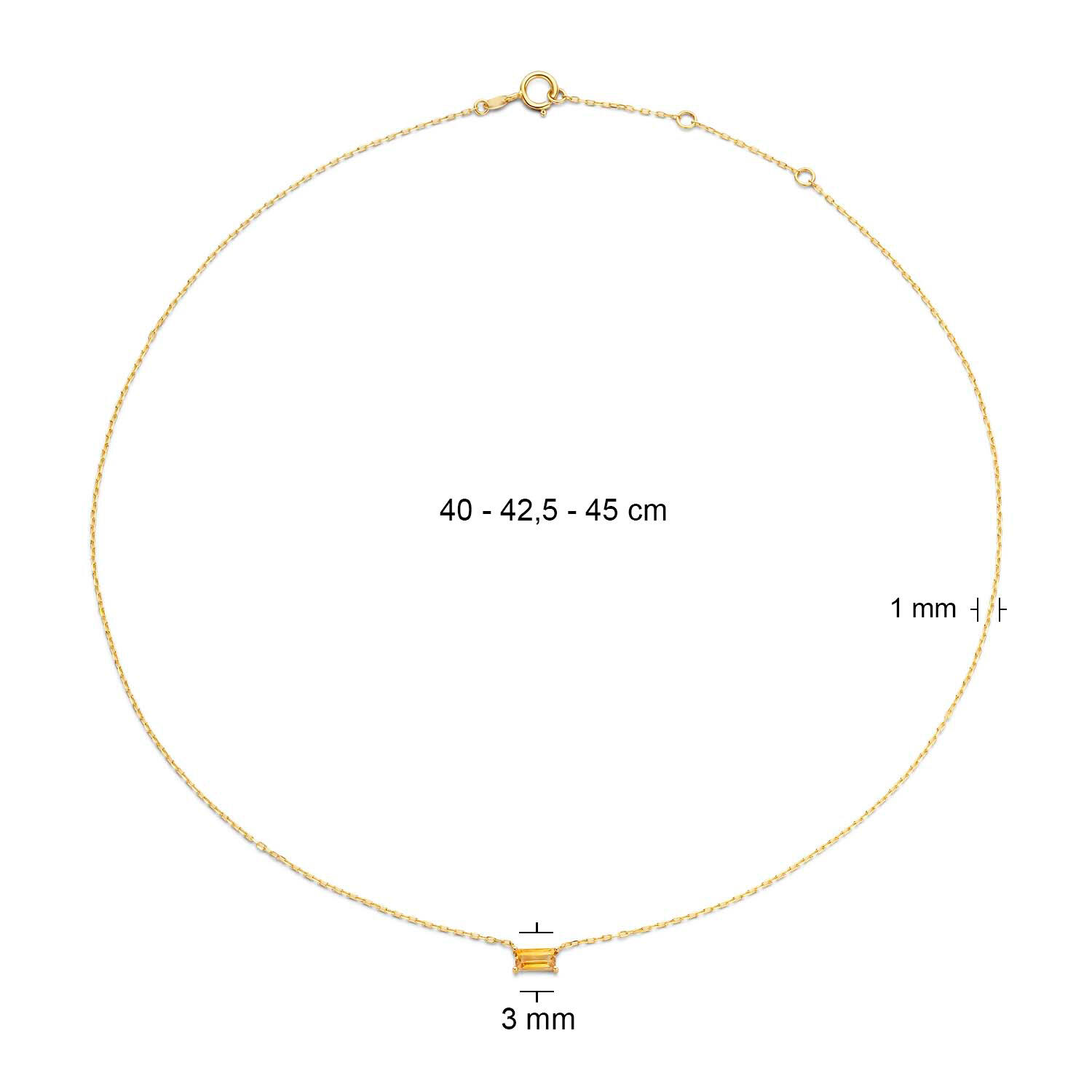 Medina Citrine Necklace - 38-40-42cm - 585