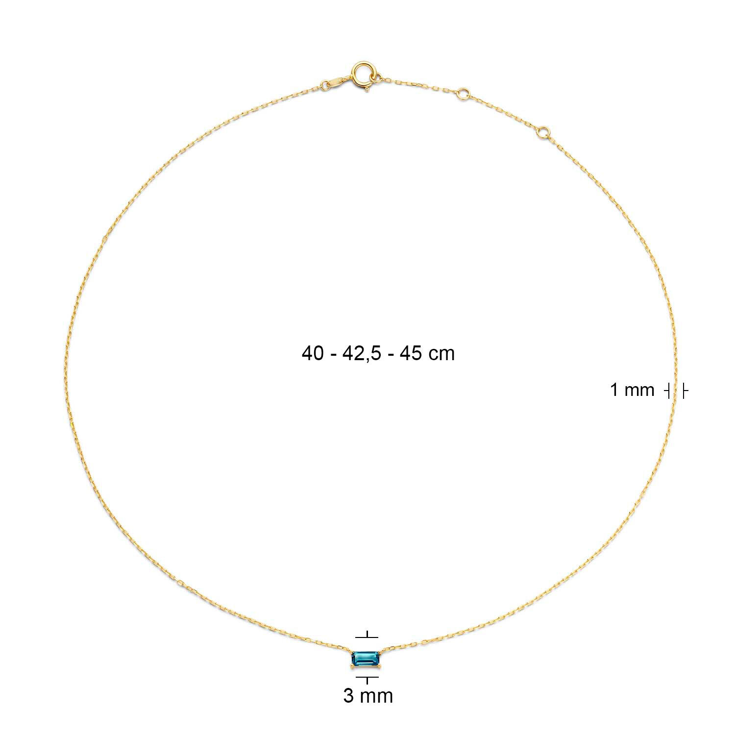 Medina Topaz Necklace - 38-40-42cm - 585