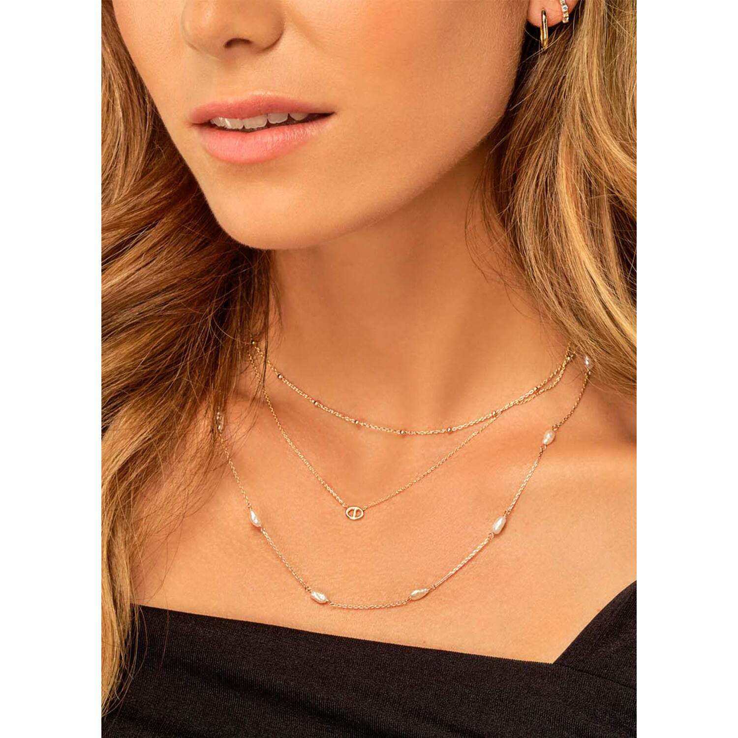 Marine Necklace  - Goud - 6,5 mm - 40-42,5-45 cm