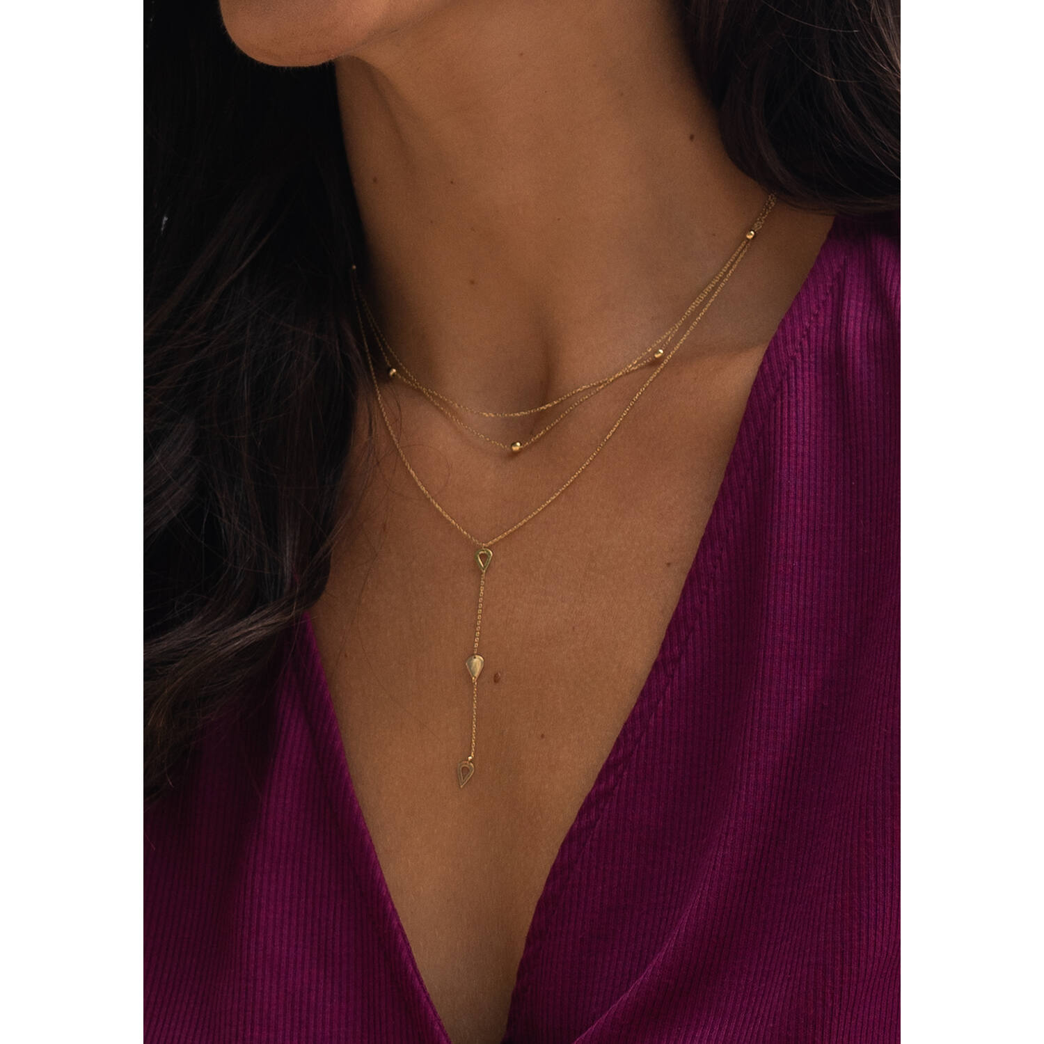 Double Bubble Necklace - 38-40-42cm - 585