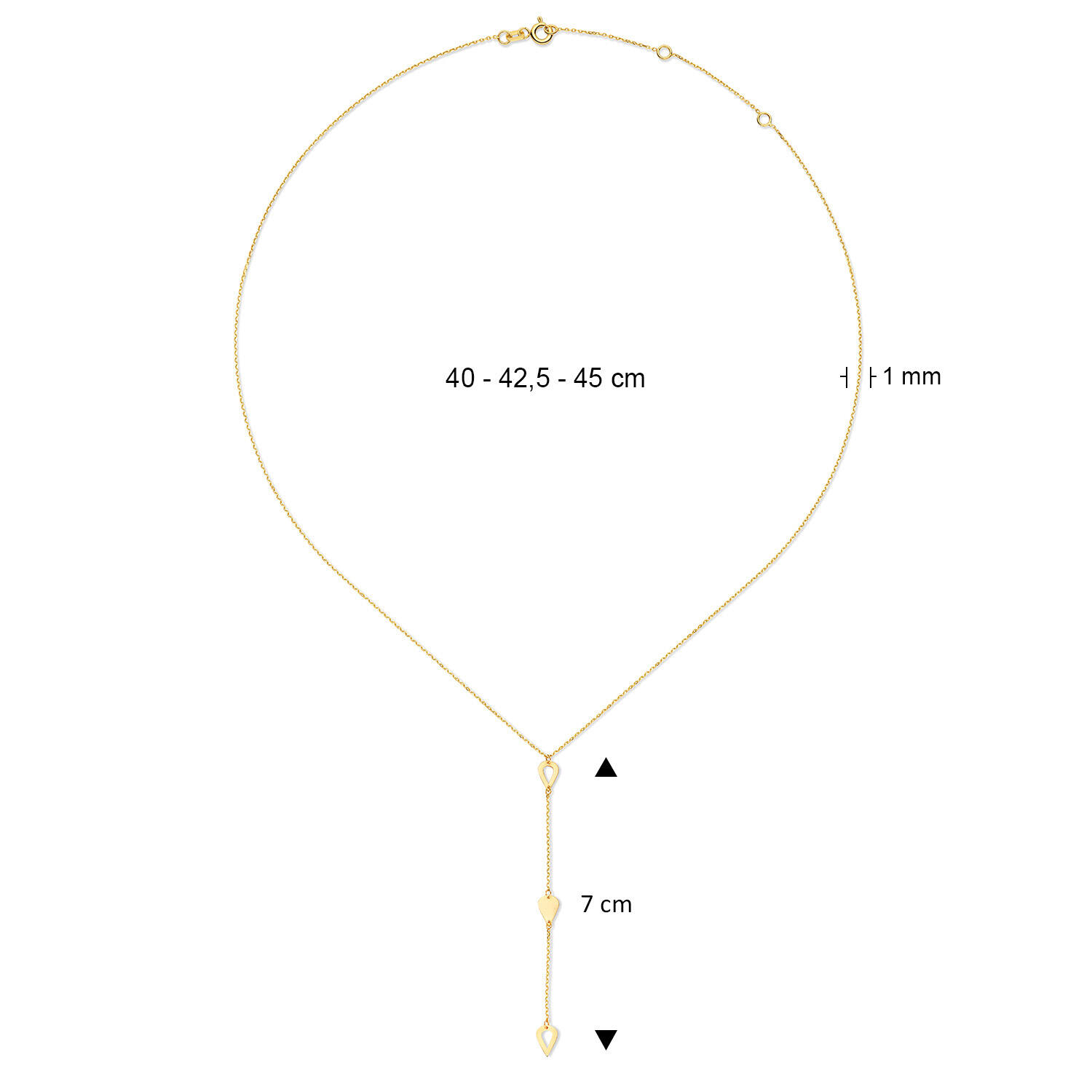 Cheek-Y Drop Necklace - 40-42,5-45cm - 585