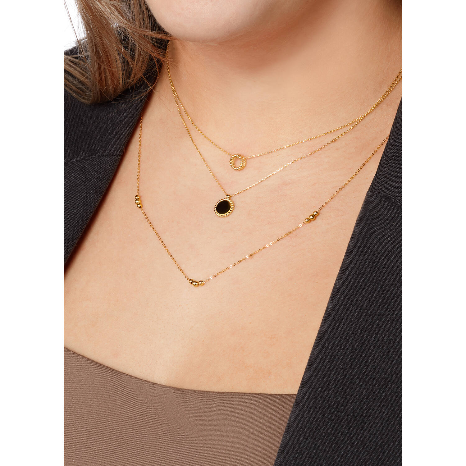 Bubbly Circle Necklace​  - 40-42,5-45cm - 585