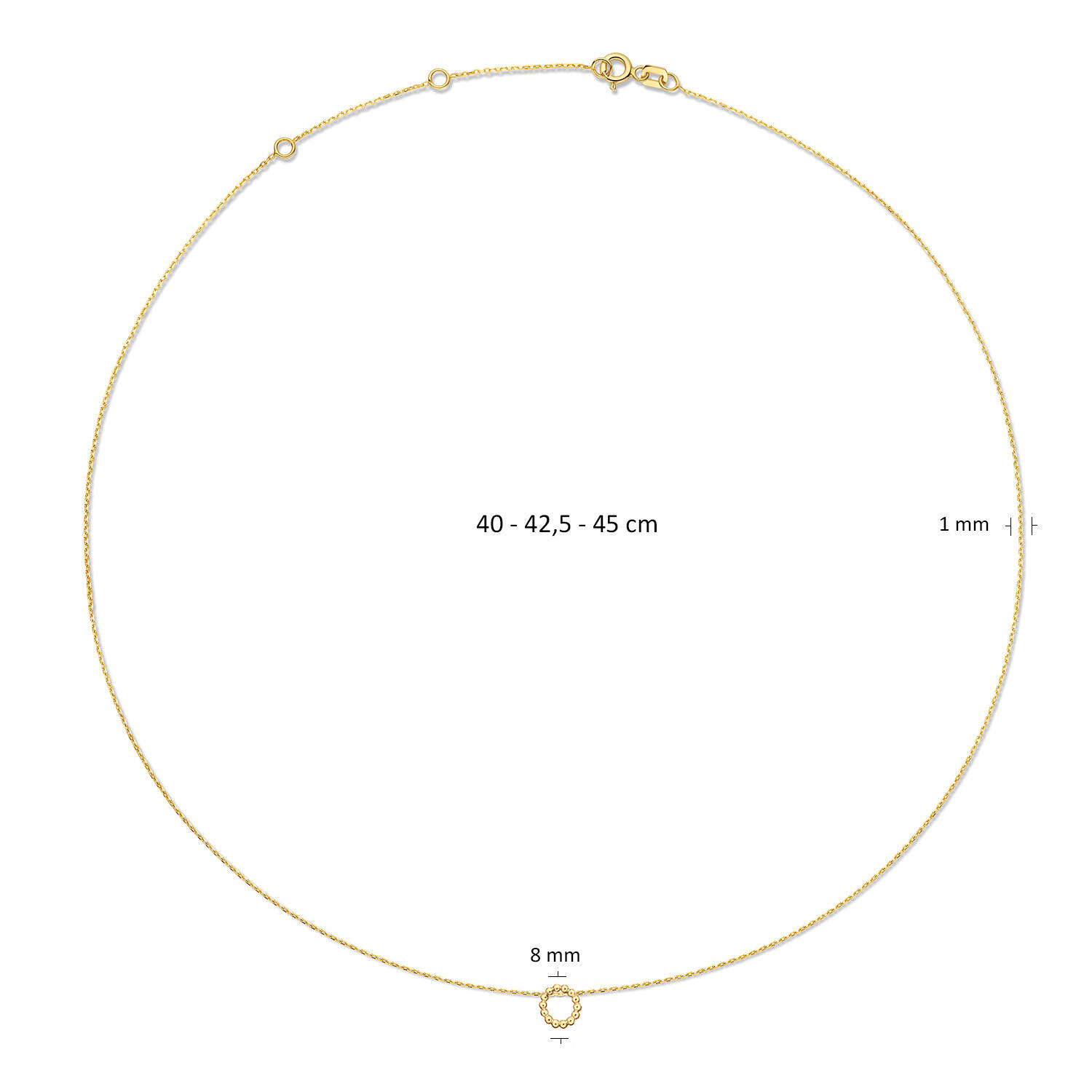 Bubbly Circle Necklace​  - 40-42,5-45cm - 585