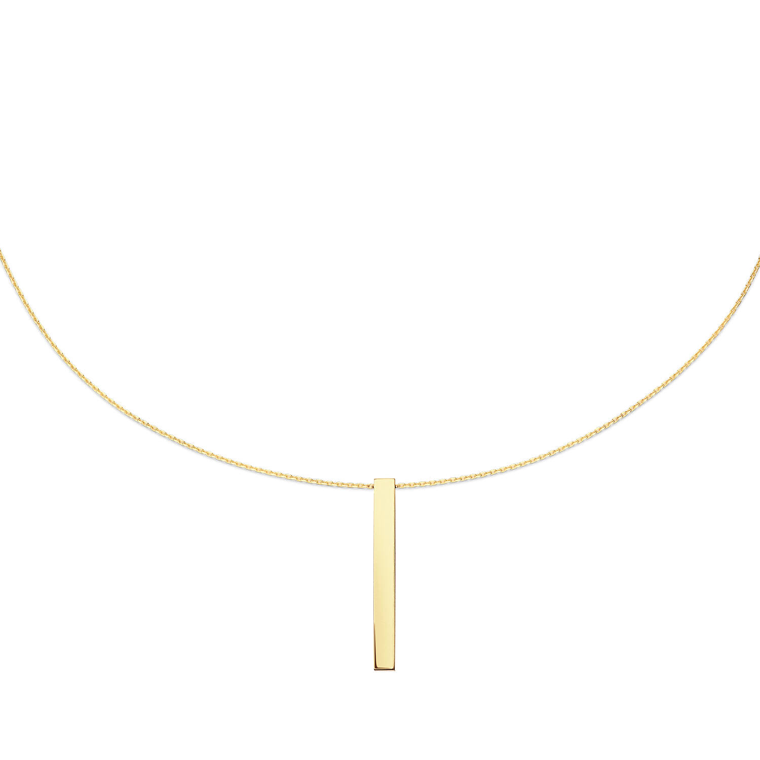 Engraving Long Bar Necklace - 40-42,5-45cm - 585