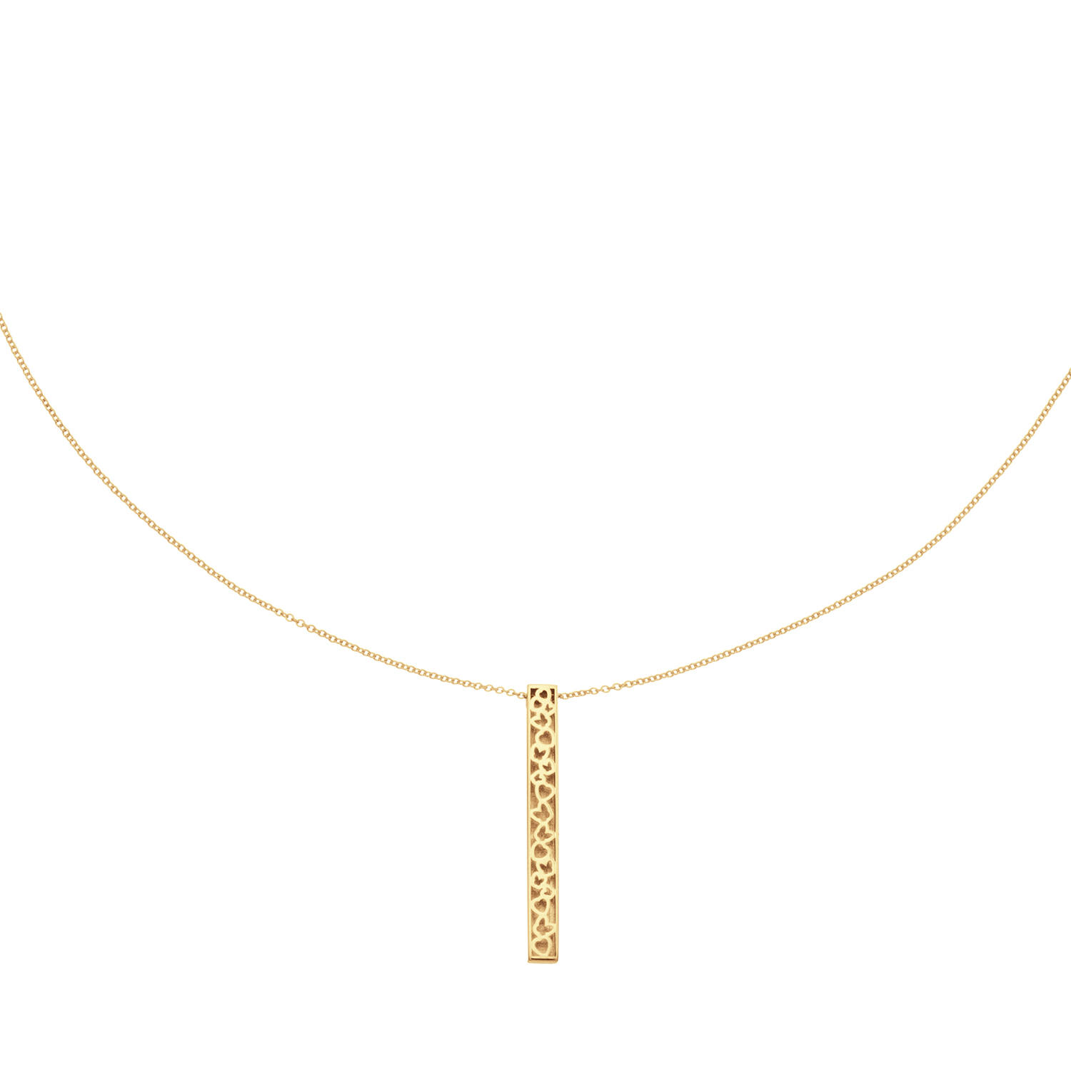 Engraving Long Bar Necklace - 40-42,5-45cm - 585