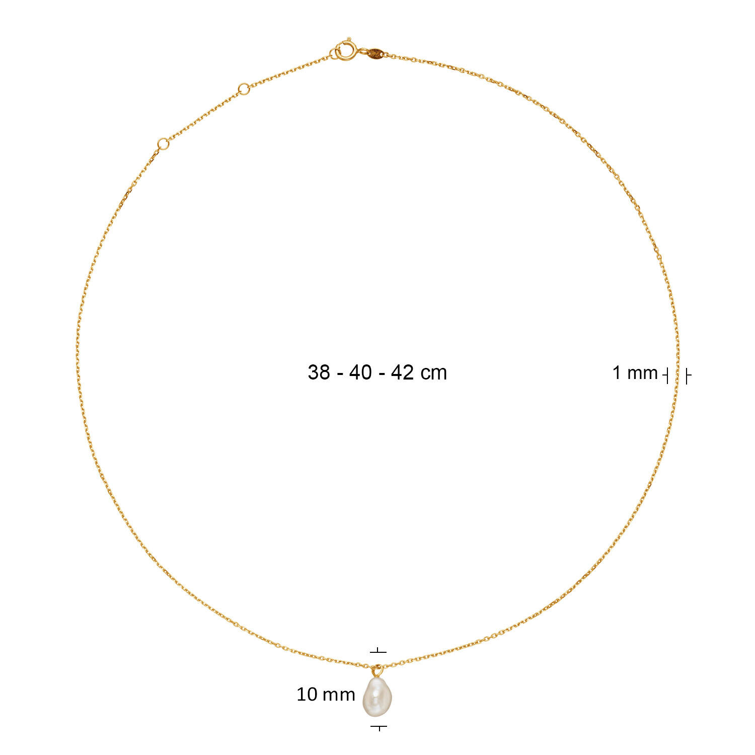 Jackie Pearl Of Vermeer Necklace - 40-42,5-45cm - 585